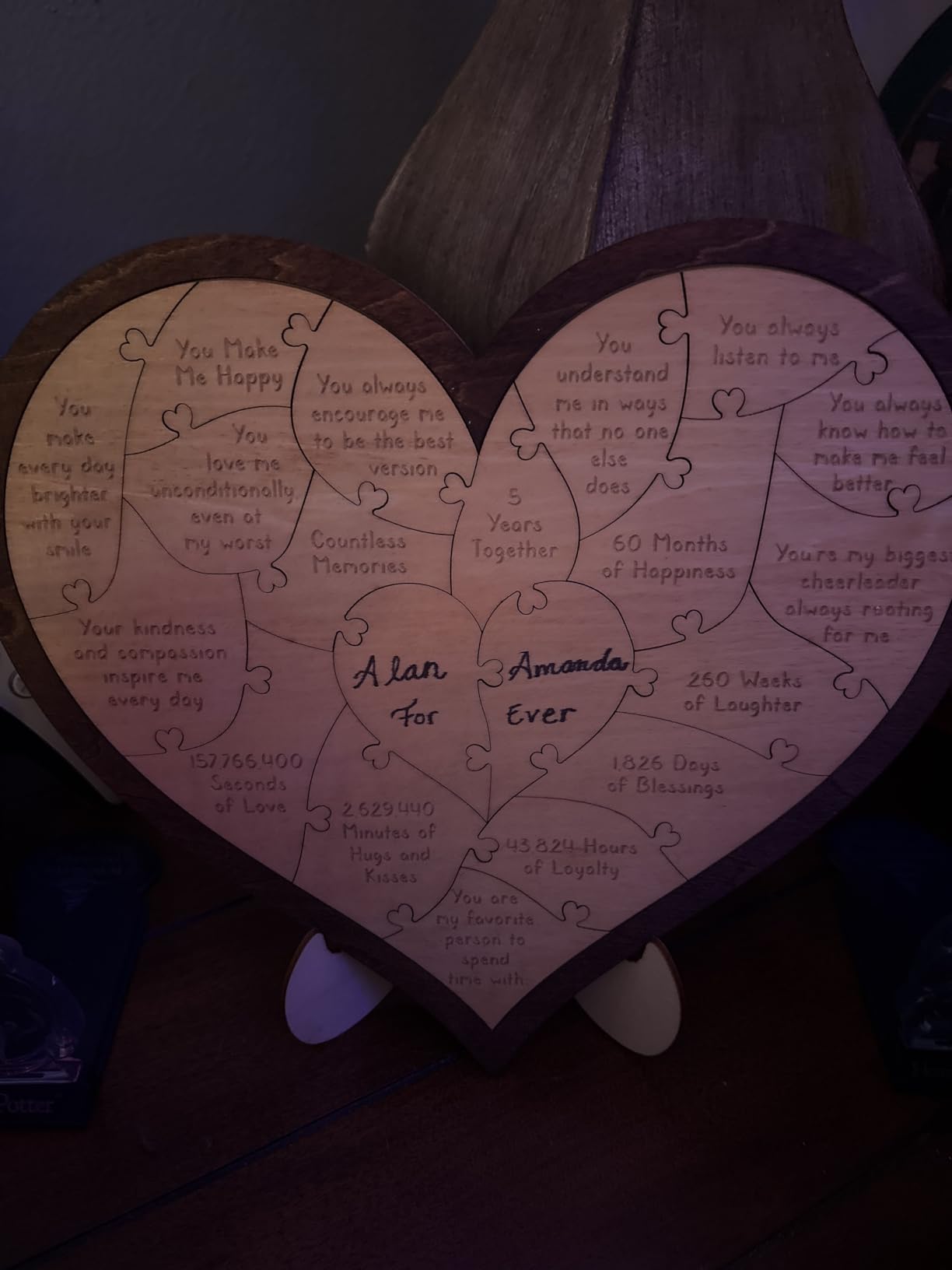 1 Year Anniversary Wood Gift For Boyfriend - One Year Paper Anniversary For Men, 1 Year Anniversary Dating Gifts For Girlfriend, Husband First Anniversary 1st Wedding Gift For Him Her Couple - Customer Photo 1