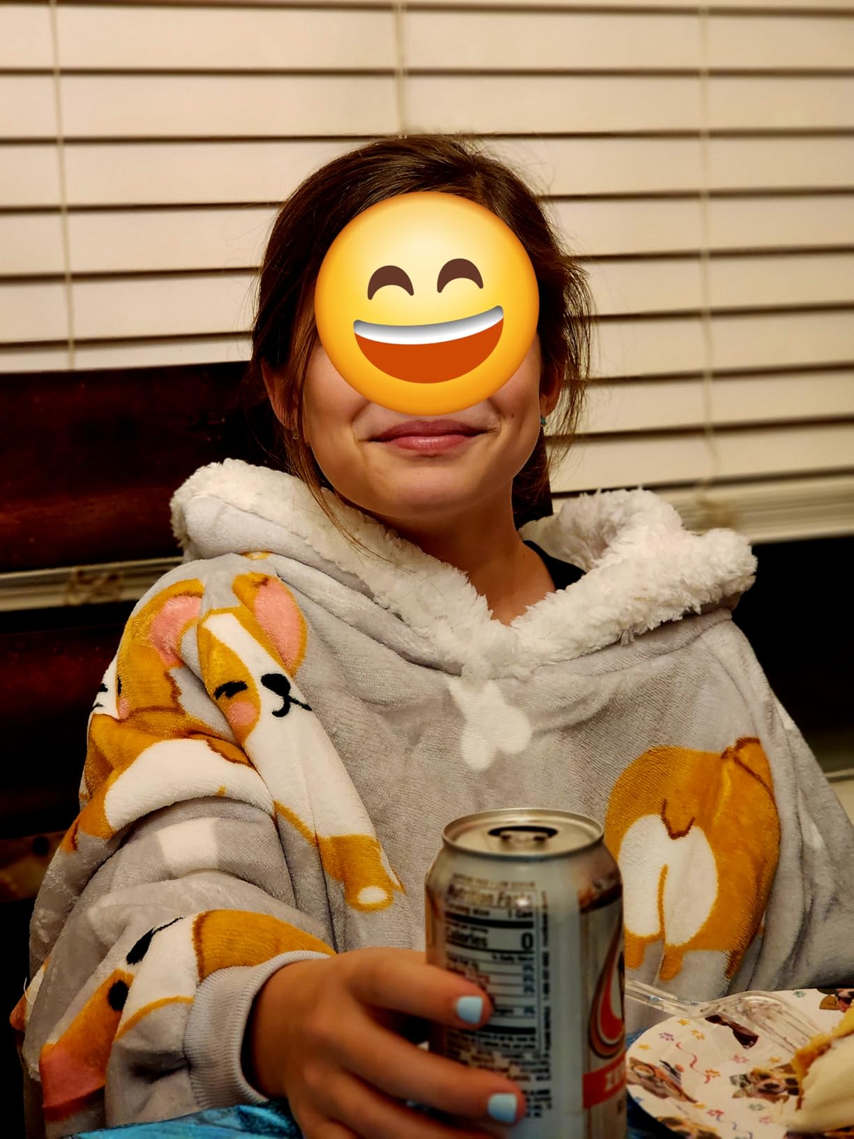 Bedsure Wearable Blanket Hoodie, Sherpa Hooded Blanket Printed for Adult & Kids as Gifts for Women, Mom Gifts Sherpa Hoodie, Standard, Dachshund, Grey - Customer Photo 1