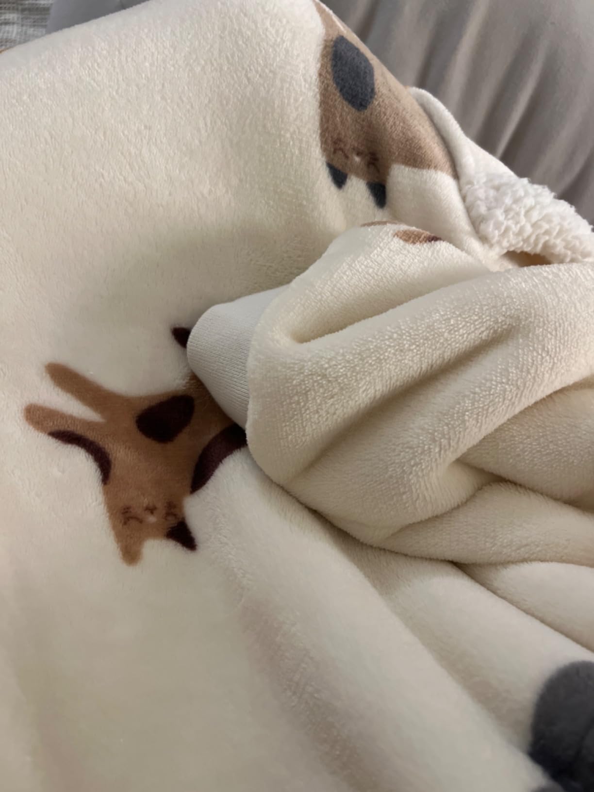 Bedsure Wearable Blanket Hoodie, Sherpa Hooded Blanket Printed for Adult & Kids as Gifts for Women, Mom Gifts Sherpa Hoodie, Standard, Dachshund, Grey - Customer Photo 5