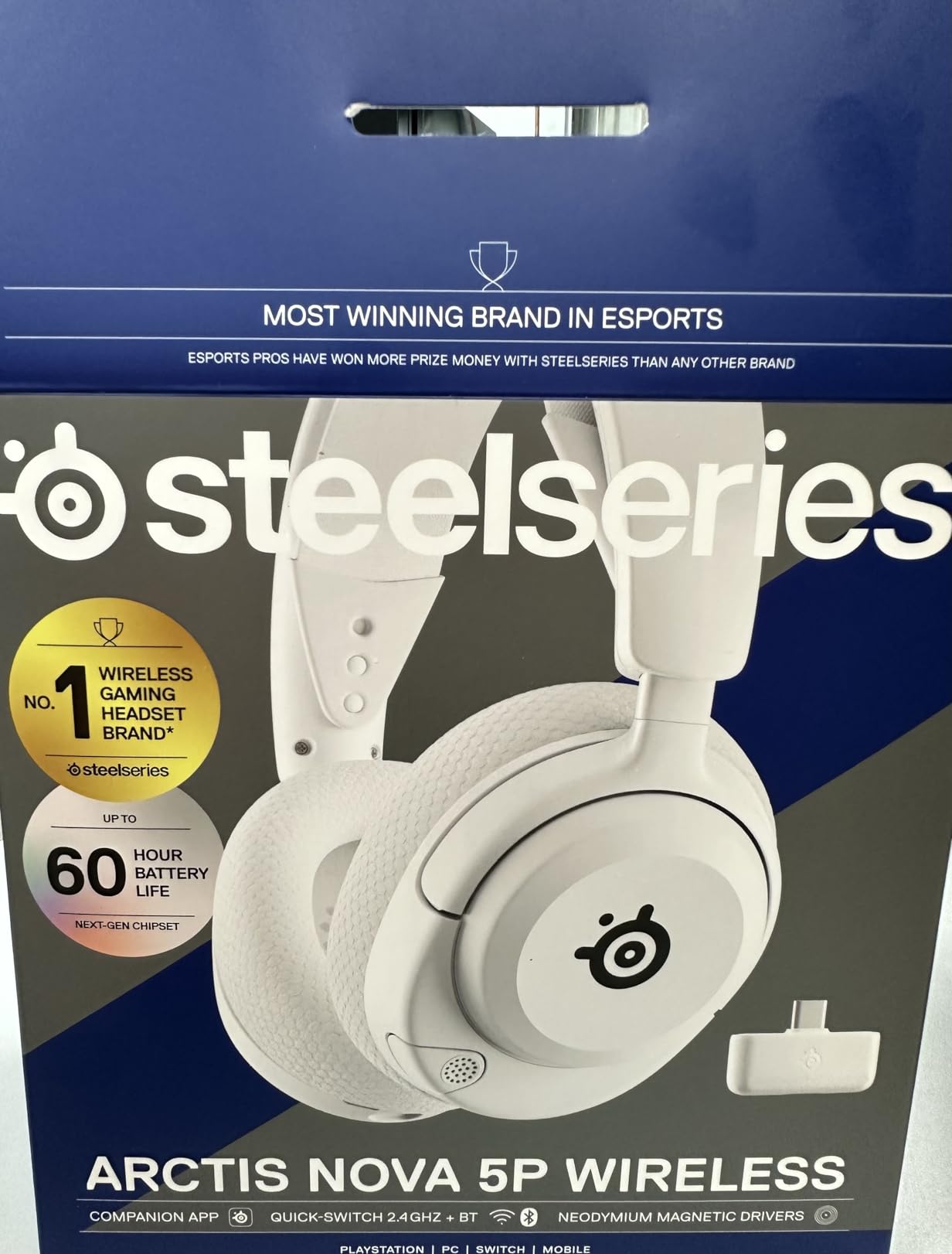 SteelSeries Arctis Nova 5 Wireless Multi-System Gaming Headset — Neodymium Magnetic Drivers — 100+ Audio Presets — 60 HR Battery — 2.4GHz or BT — ClearCast Gen2.X Mic — PC, PS5, PS4, Switch, Mobile - Customer Photo 2