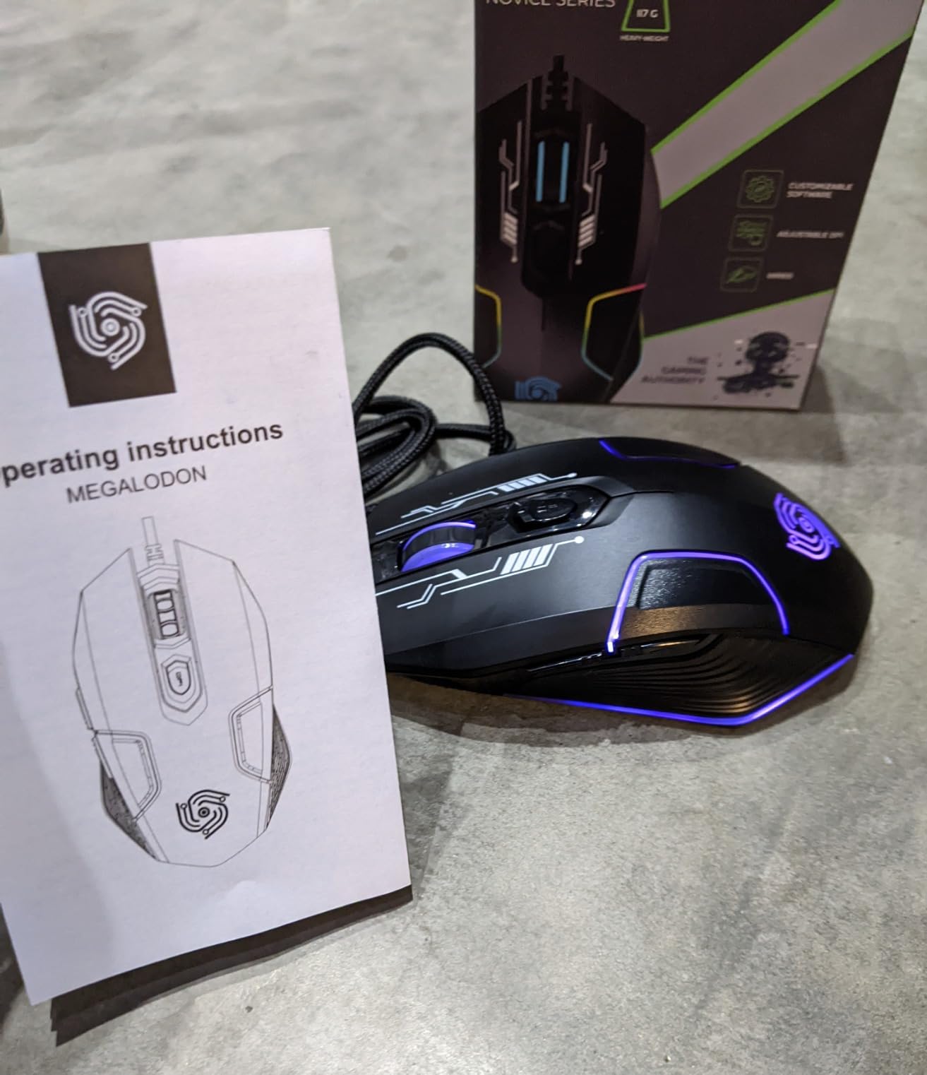 Wired Gaming Mouse for Computer, Heavyweight USB Mouse, RGB Lighting, Adjustable DPI, Corded Mouse for PC and Laptop, Black (MKE 810 Megalodon) - Customer Photo 2