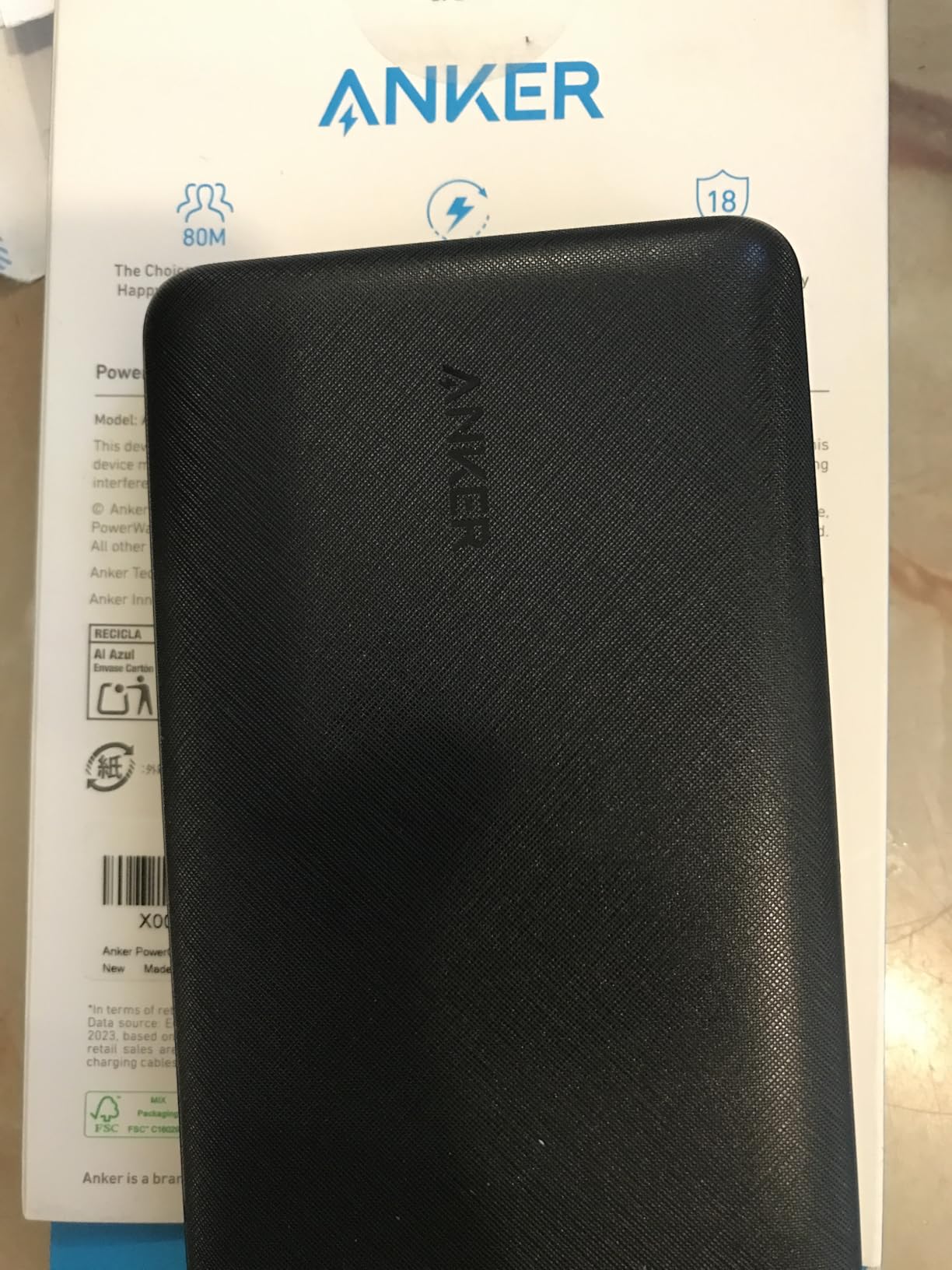 Anker Portable Charger, 325 Power Bank (PowerCore Essential 20K), 20000mAh Battery Pack with 15W Charging, PowerIQ, 2 USB-A, 1 Micro USB, Two-Way USB-C Ports for iPhone Series, AirPods, and More - Customer Photo 4