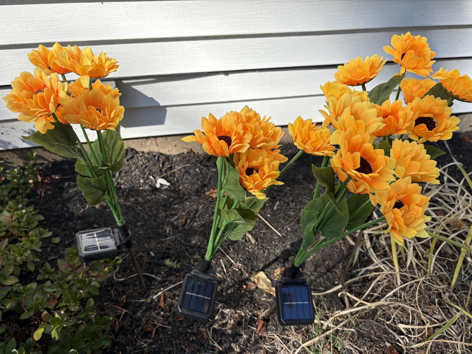 Solar Lights Outdoor Garden Decor,4 Pack with 24 Sunflower Lights,Solar Flowers Lights Waterproof,Birthday Gifts for Mom Women Grandma,Outside Decorative Stakes Light for Landscape Yard Patio Lawn - Customer Photo 1