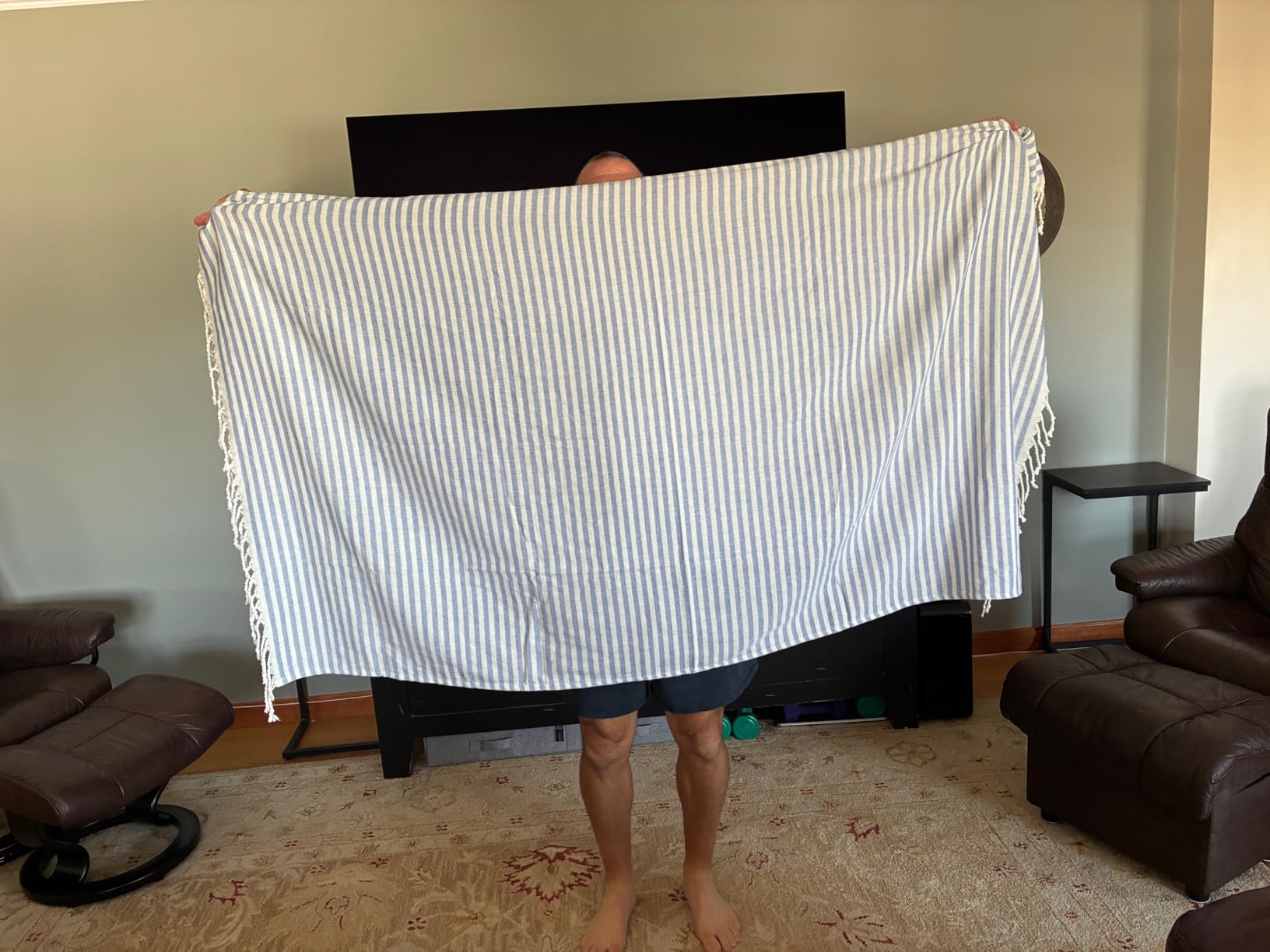 BAY LAUREL Turkish Beach Towel with Travel Bag 39 x 71 Quick Dry Sand Free Lightweight Large Oversized Towels Light - Customer Photo 2