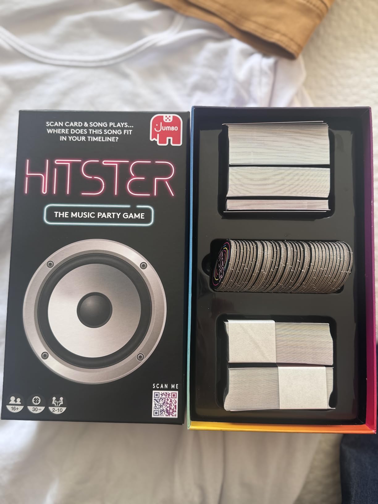 Jumbo Hitster - The Music Party Board Game, Card Game, Fun Music Quiz Game, 2-10 Players - 300 Plus Iconic Music Hits - Great for Adult and Family Game Nights (US Edition) Customer Review Jumbo Hitster - The Music Party Board Game, Card Game, Fun Music Quiz Game, 2-10 Players - 300 Plus Iconic Music Hits - Great for Adult and Family Game Nights (US Edition) - Customer Photo 1