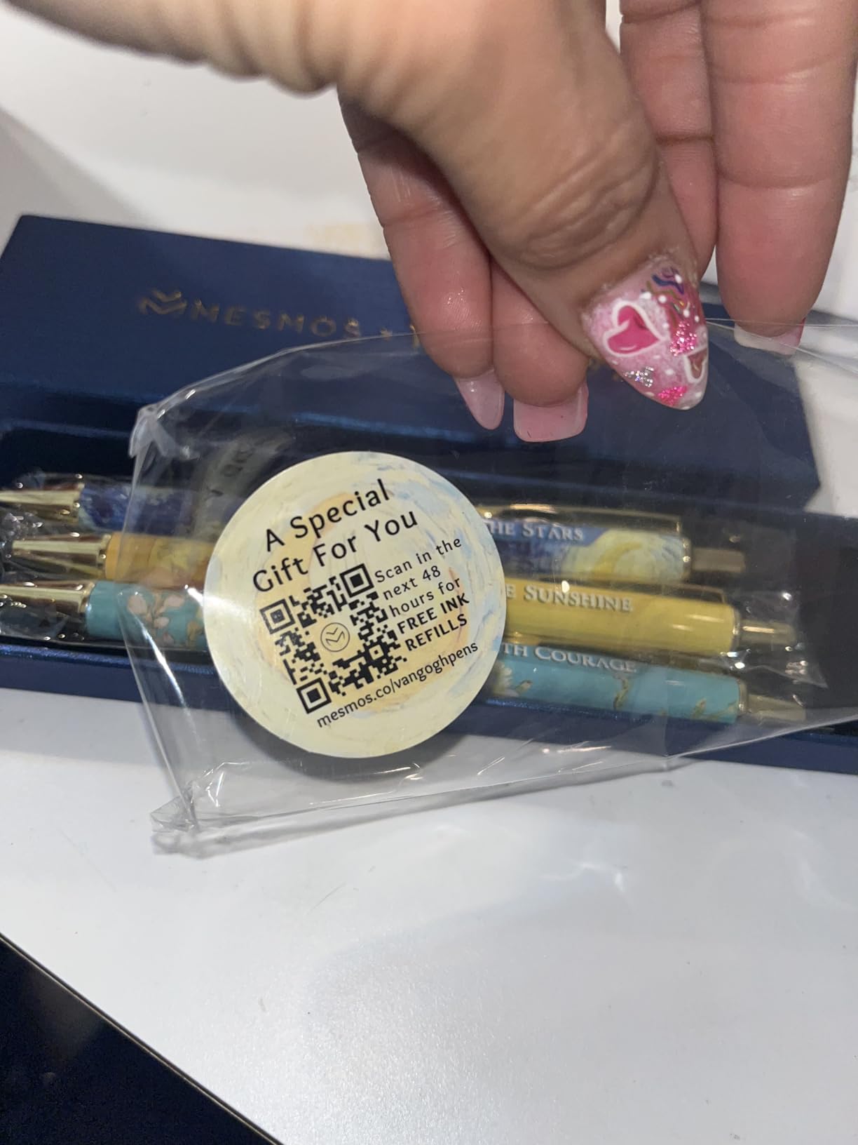 MESMOS Van Gogh Fancy Pen Set - Inspirational Gifts for Women, Office Motivational Writing Pens for Boss Lady, Congratulations Gifts, Unique Click Pens for Servers and Promotions - Customer Photo 4