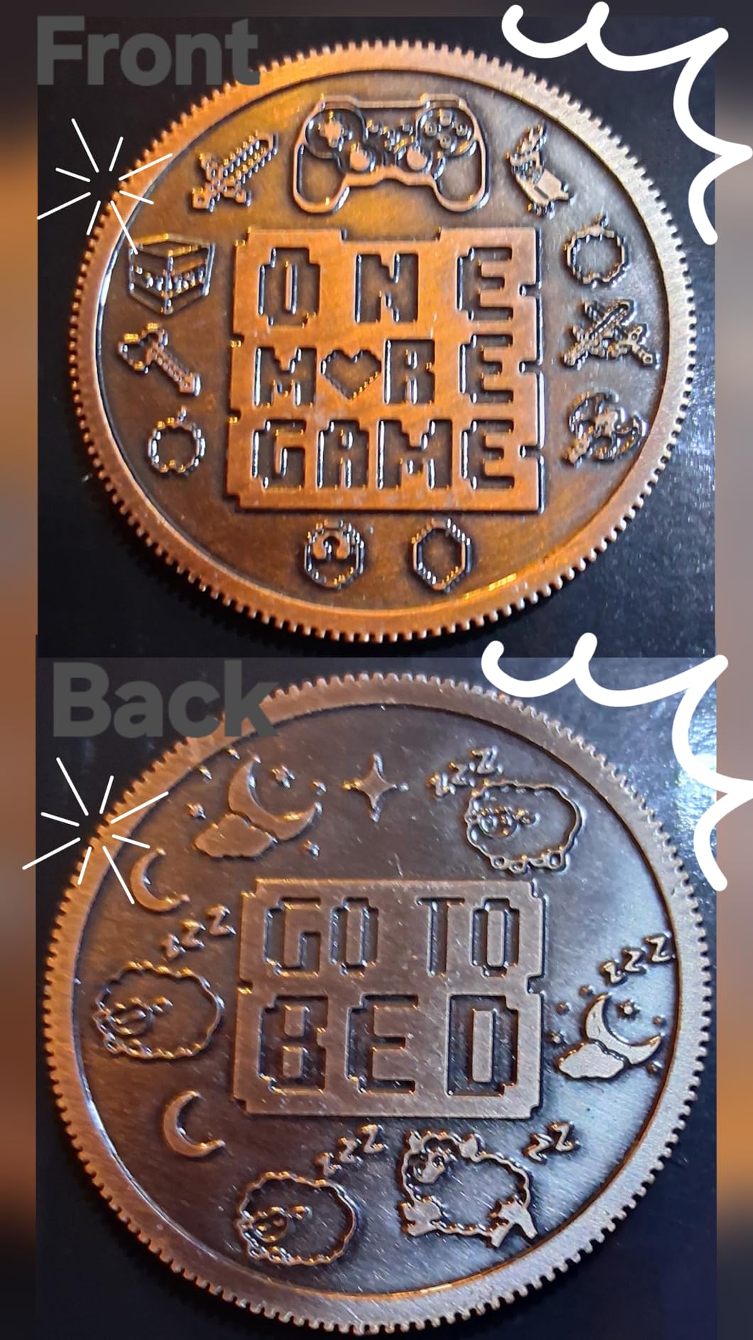 LParkin Ultimate Gamer Gift for Men - Double Sided Decision Maker Coin for Boyfriend, Husband & Gamers | Stress-Relieving Gaming Accessories for Birthday, Christmas & Valentines Day - Customer Photo 1