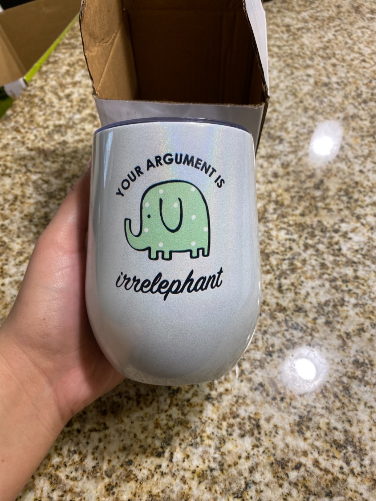 KLUBI Elephant Gifts for Women - Your Argument Is Irrelephant Mug 20oz White Elephant Gifts for Adults Funny Elephants Lawyer Gifts for Women Elephant Coffee Mug Elephant Cup Gifts for Lawyers Woman - Customer Photo 1