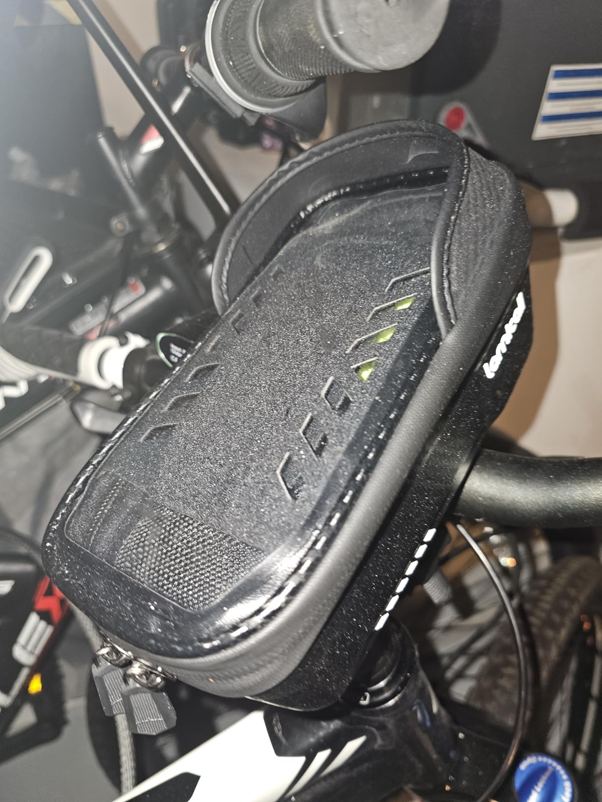 Lamicall Bike Frame Bag Waterproof, [1s Release] [2 in 1], Phone Holder Mount, Cycling Pouch with Rain Cover, Bike and Bicycle Top Tube Bag Accessories for Phones Under 7