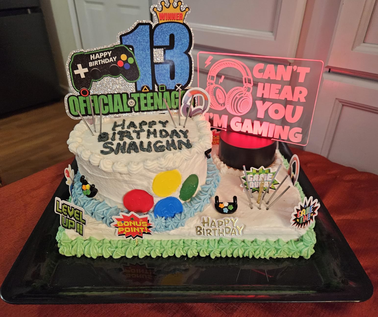 Funny Can't Hear You I'm Gaming Night Light for Teens Kids Christmas Birthday Gifts for Men Boyfriend Husband Gamers Teenagers Video Games Gaming 3D Lamp with 7 Color Changing Touch Games Roon Decor - Customer Photo 1