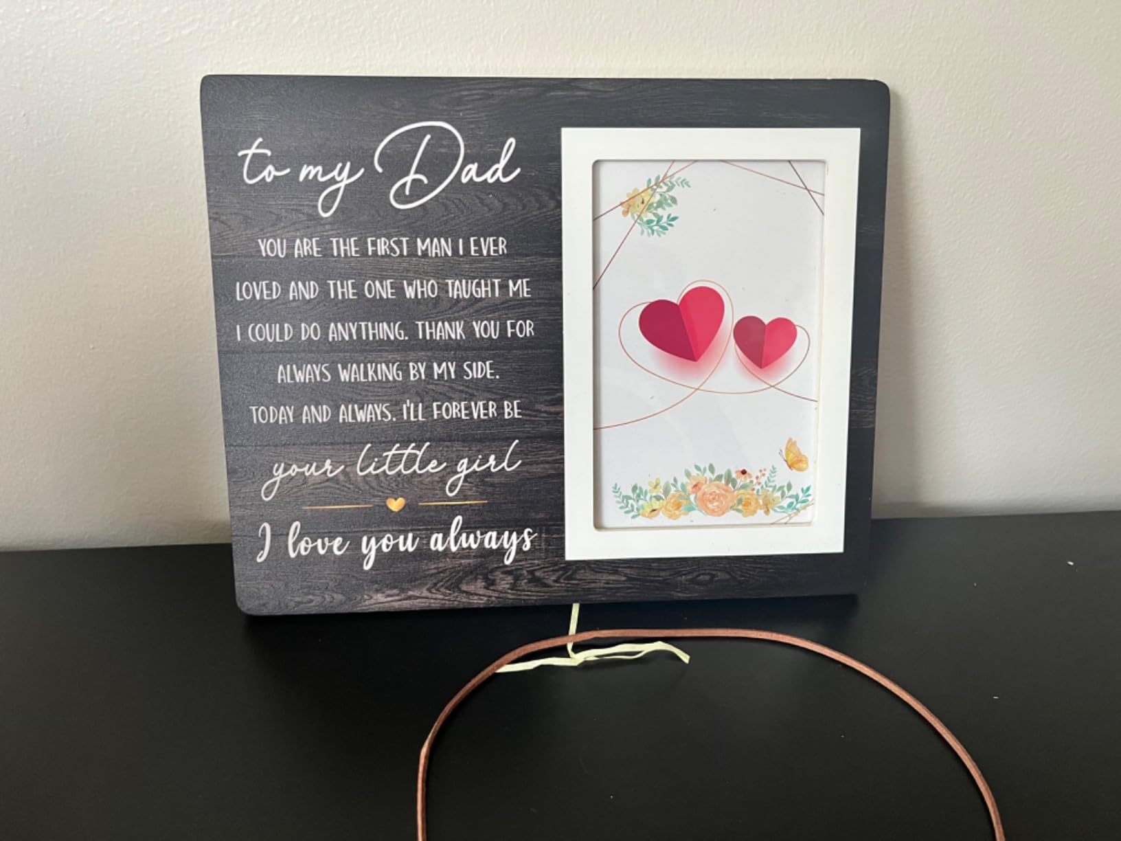 Father of The Bride Gifts from Daughter, Dad & Daughter Picture Frame 10x8 in, Thank You Gift for Dad on My Wedding Day, Wedding Gift for Father of the Bride, for 4x6 in Photo Customer Review Father of The Bride Gifts from Daughter, Dad & Daughter Picture Frame 10x8 in, Thank You Gift for Dad on My Wedding Day, Wedding Gift for Father of the Bride, for 4x6 in Photo - Customer Photo 1