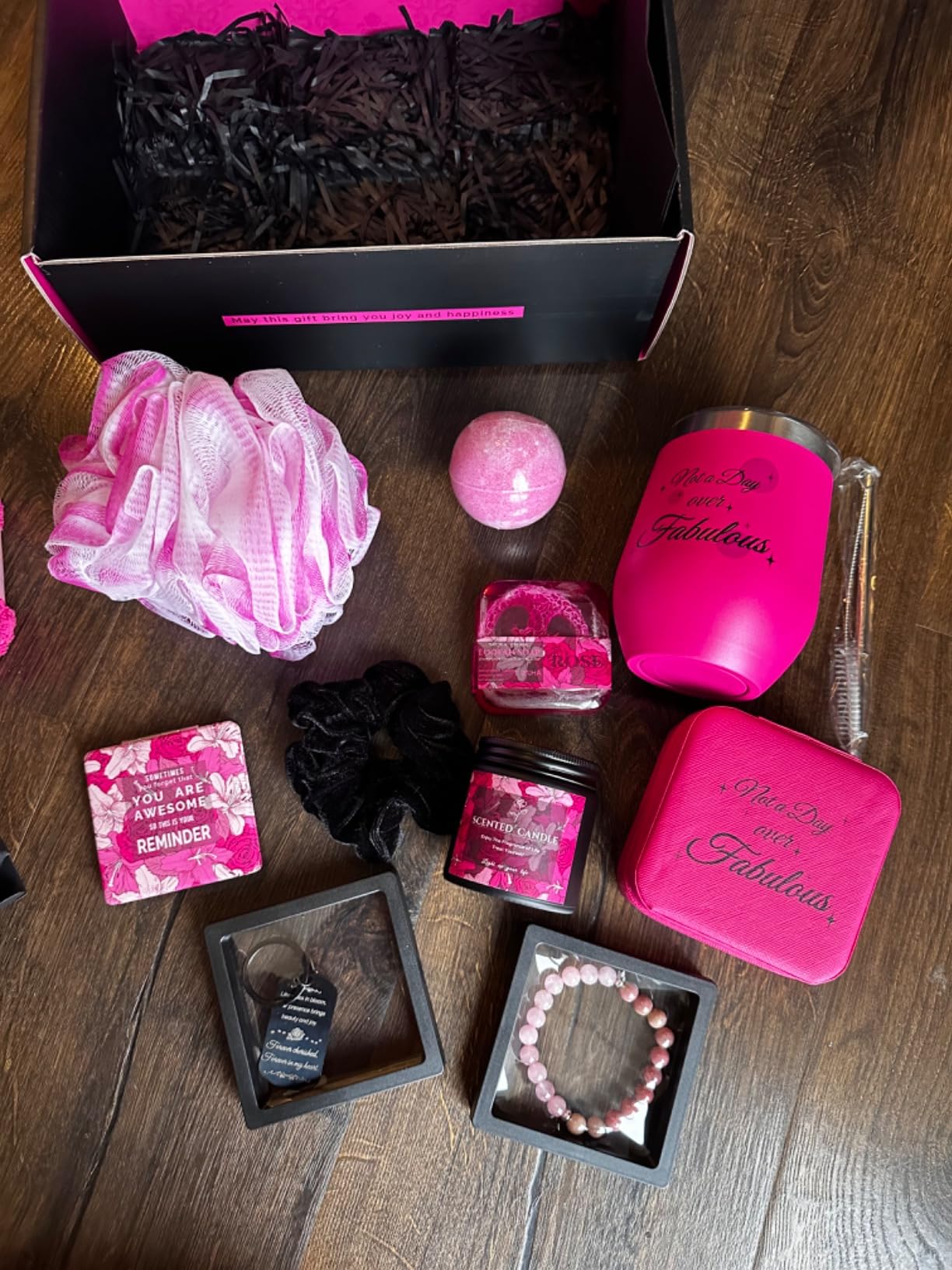 Birthday Gifts for Women, Happy Birthday Gift Box for Mom Her Girlfriend Sister Wife Grandma Bestie Bff, Pink Self Care Gifts Unique Get Well Gifts Relaxing Spa Gift Basket Set, Mothers Day Customer Review Birthday Gifts for Women, Happy Birthday Gift Box for Mom Her Girlfriend Sister Wife Grandma Bestie Bff, Pink Self Care Gifts Unique Get Well Gifts Relaxing Spa Gift Basket Set, Mothers Day - Customer Photo 2