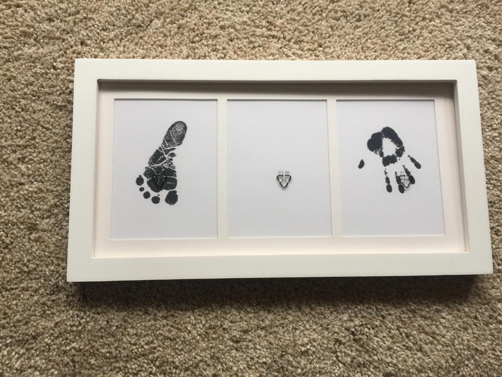 Bubzi Co Baby Handprint Kit & Footprint Photo Frame for Newborn Girls and Boys, Unique Baby Shower Gifts Set for Registry, Memorable Keepsake Decorations for Room Wall or Nursery Decor (Ballet Pink) - Customer Photo 3