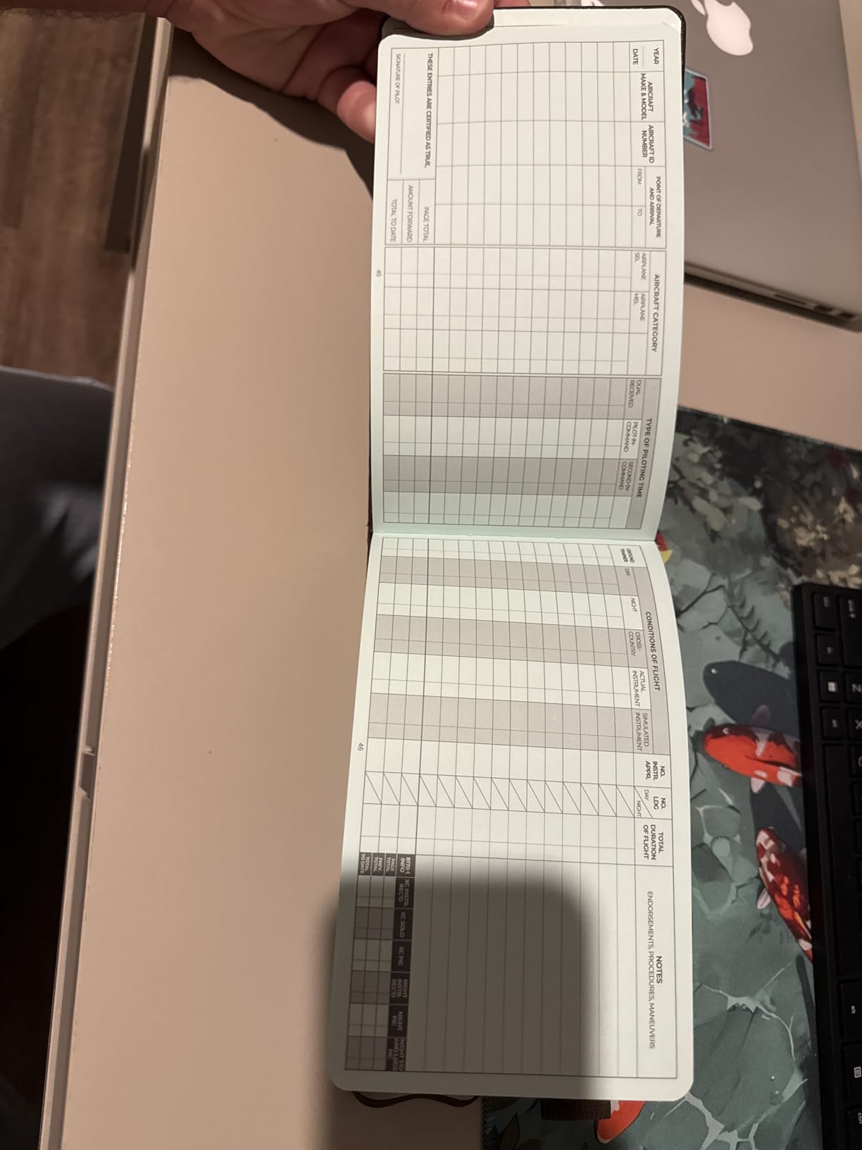 Clever Fox Pilot Logbook – Hardcover Flight Log Journal for Professional & Student Pilots – Aircraft Record Book, Aviation Gifts & Gear (Skyline Blue) - Customer Photo 1