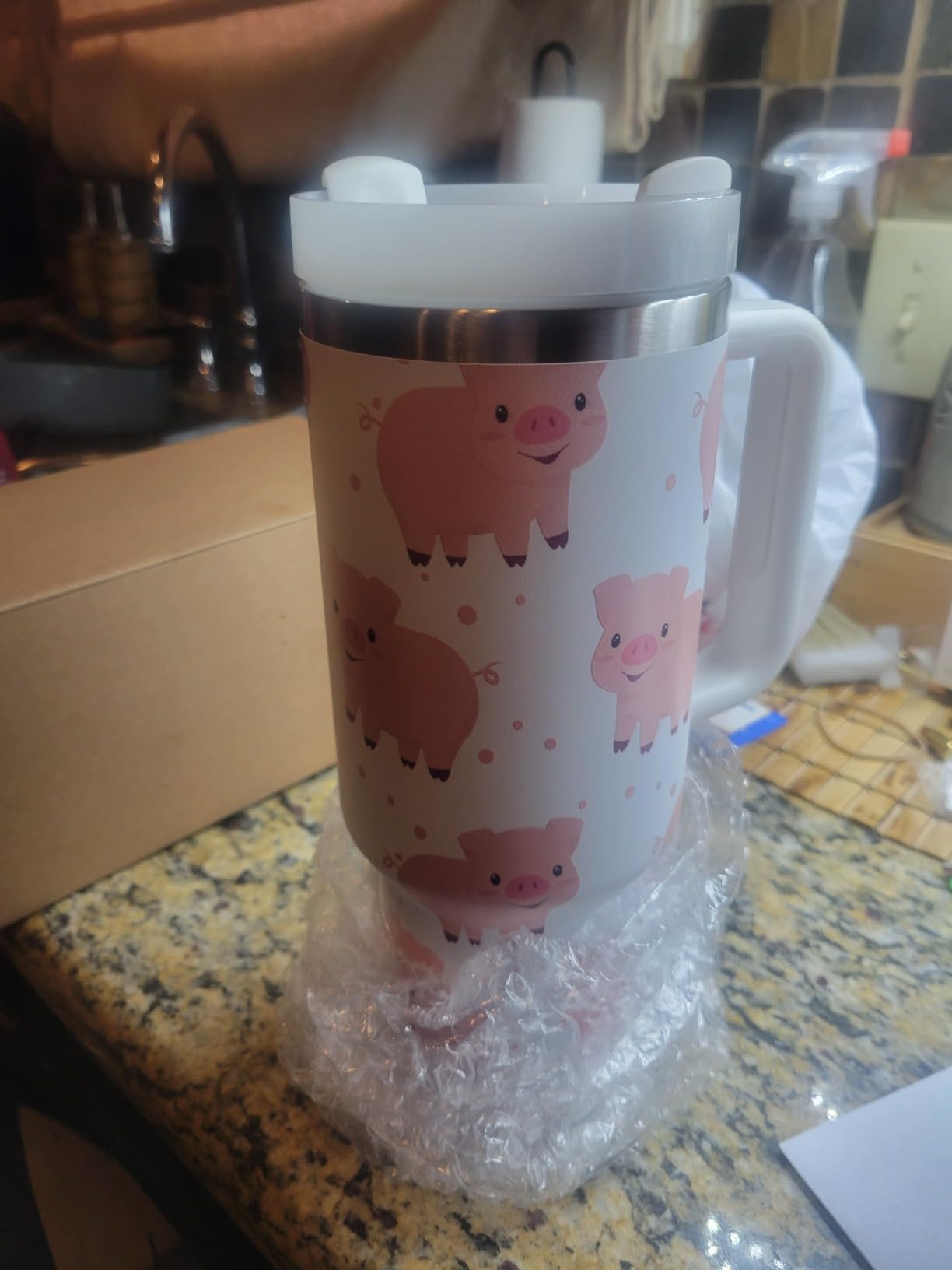 40 OZ Panda Tumbler with Handle.Panda Lover Cup Gift.40 OZ Unique Birthday Christmas Panda Tumblers Gifts for Women Men. - Customer Photo 2