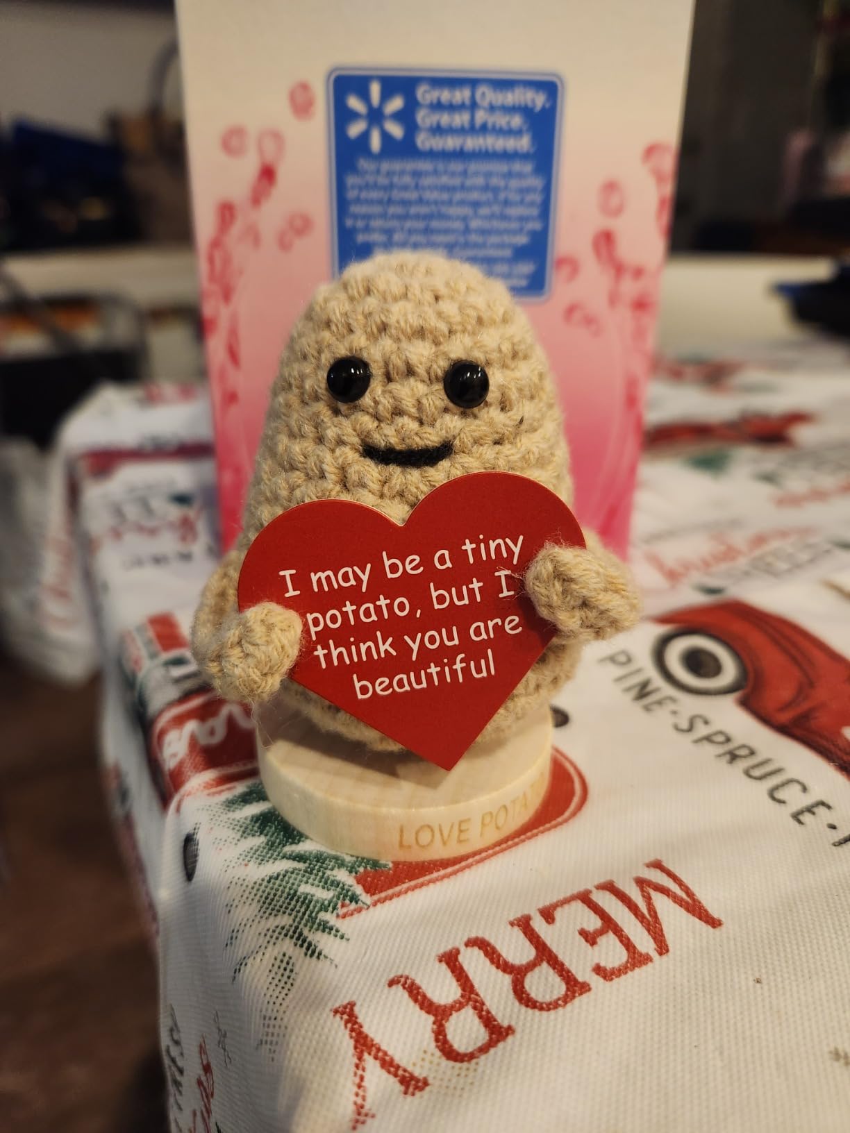 Handmade Crochet Potato for Couples with 30 Cute Signs | Romantic Gift Idea for Anniversary, Birthday, Valentines Day, Christmas | Funny Anniversary Cards for Girlfriend, Boyfriend, Wife, Husband - Customer Photo 1