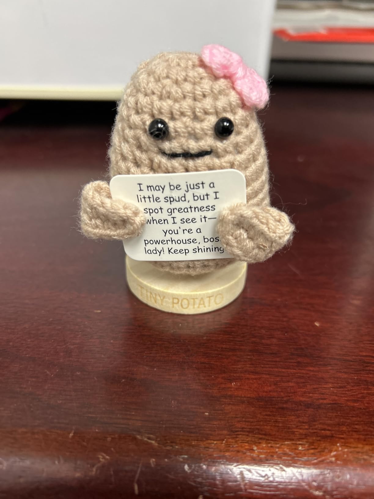 Positive Potato for Coworkers - 5 Pack | Bulk Christmas Appreciation Gifts for Coworker | Fun Office Present Idea for Colleagues and Team Members | 5 Knitted Crochet Dolls with a Cute Thank You Sign Customer Review Positive Potato for Coworkers - 5 Pack | Bulk Christmas Appreciation Gifts for Coworker | Fun Office Present Idea for Colleagues and Team Members | 5 Knitted Crochet Dolls with a Cute Thank You Sign - Customer Photo 1