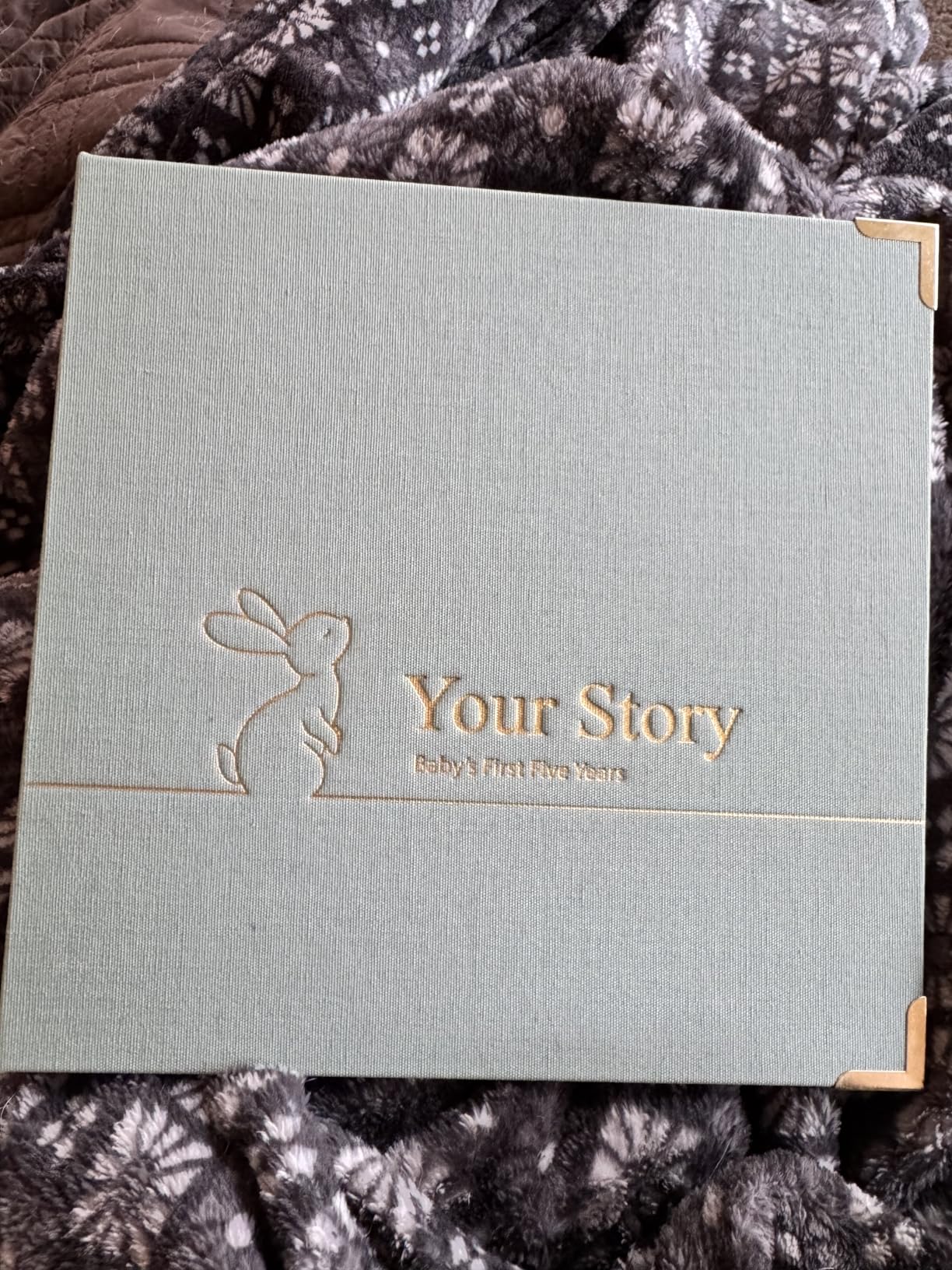 Baby Book Keepsake Boy or Girl Timeless Baby Memory Book First 5 Years for Baby Shower Gender Neutral Baby Scrapbook New Mom Gift Baby Journal from Birth to Age 5 Milestone Book Sage Green - Customer Photo 1