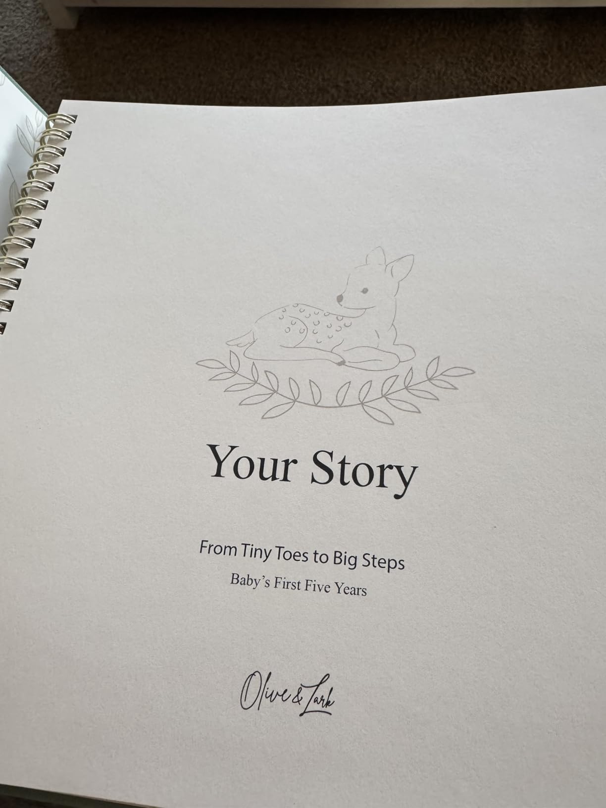 Keepsake Baby Memory Book Boy and Girl - Gender Neutral Baby Shower Gift For First 5 Years, Timeless Baby Scrapbook Journal Milestones Baby Photo Album, Gender Reveal Gifts New Parents - Sage Green Customer Review Keepsake Baby Memory Book Boy and Girl - Gender Neutral Baby Shower Gift For First 5 Years, Timeless Baby Scrapbook Journal Milestones Baby Photo Album, Gender Reveal Gifts New Parents - Sage Green - Customer Photo 2