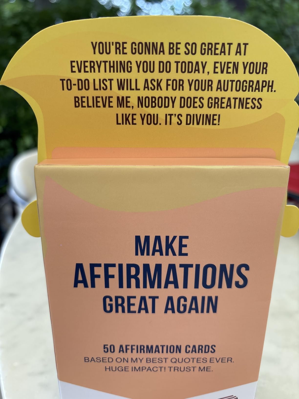 50 Funny Affirmation Cards by The President | Funny Donald Trump Birthday Gift for Adults, Men, Women, Friends & Coworkers for Birthday, White Elephant, Christmas | Trump Birthday Cards for Women - Customer Photo 2