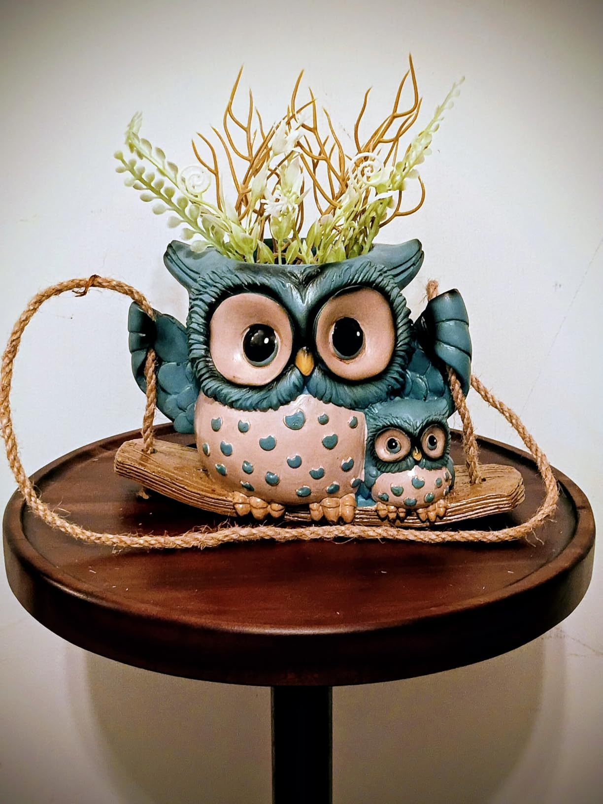 Swing Owl Hanging Planters for Indoor Plants, Cute Small Succulent Pots with Drainage Hole, Unique Resin Plant Hangers Outdoor, Hanging Plant Holder for String Of Pearls, Gift Ideas for Mother Customer Review Swing Owl Hanging Planters for Indoor Plants, Cute Small Succulent Pots with Drainage Hole, Unique Resin Plant Hangers Outdoor, Hanging Plant Holder for String Of Pearls, Gift Ideas for Mother - Customer Photo 1