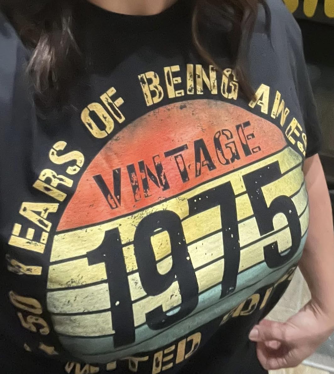 50 Year Birthday Decorations Men Gag 50yr 1975 50th Birthday T-Shirt - Customer Photo 1