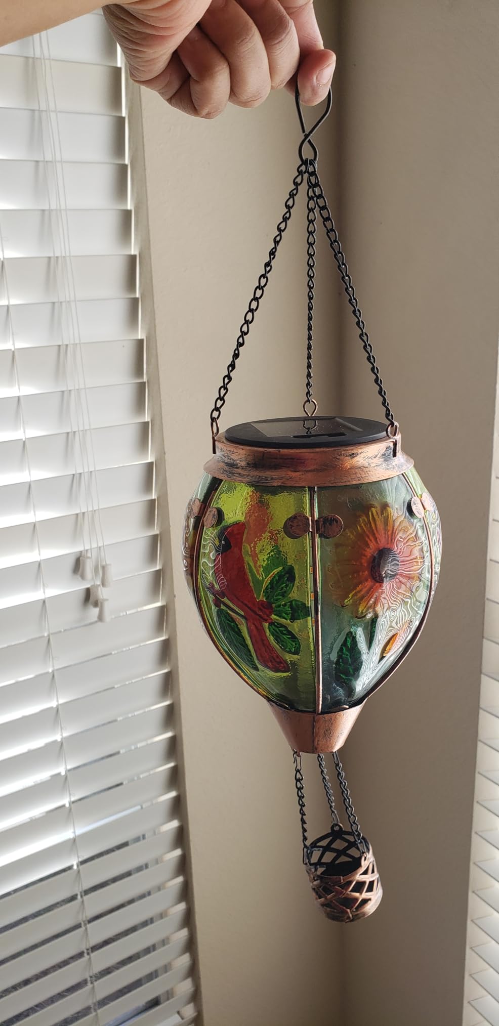 Hummingbird Solar Hot Air Balloon Lantern,Outdoor Decor with Flame Lights Waterproof, Hanging Lights for Garden Yard Lawn Patio, Unique Gifts for Women Mom Grandma Gardener for Mother'Day Customer Review Hummingbird Solar Hot Air Balloon Lantern,Outdoor Decor with Flame Lights Waterproof, Hanging Lights for Garden Yard Lawn Patio, Unique Gifts for Women Mom Grandma Gardener for Mother'Day - Customer Photo 1