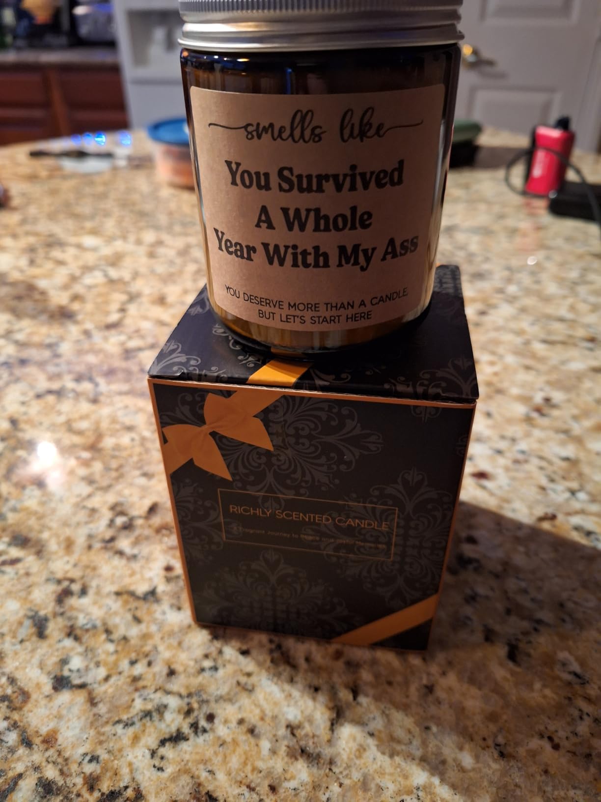 GSPY Scented Candle, 1st Anniversary Candle Gifts for Boyfriend, Girlfriend - 1 Year Paper Anniversary Happy Gifts for Couple, Him, Her - First, One Year Wedding Anniv. Presents for Husband, Wife - Customer Photo 1