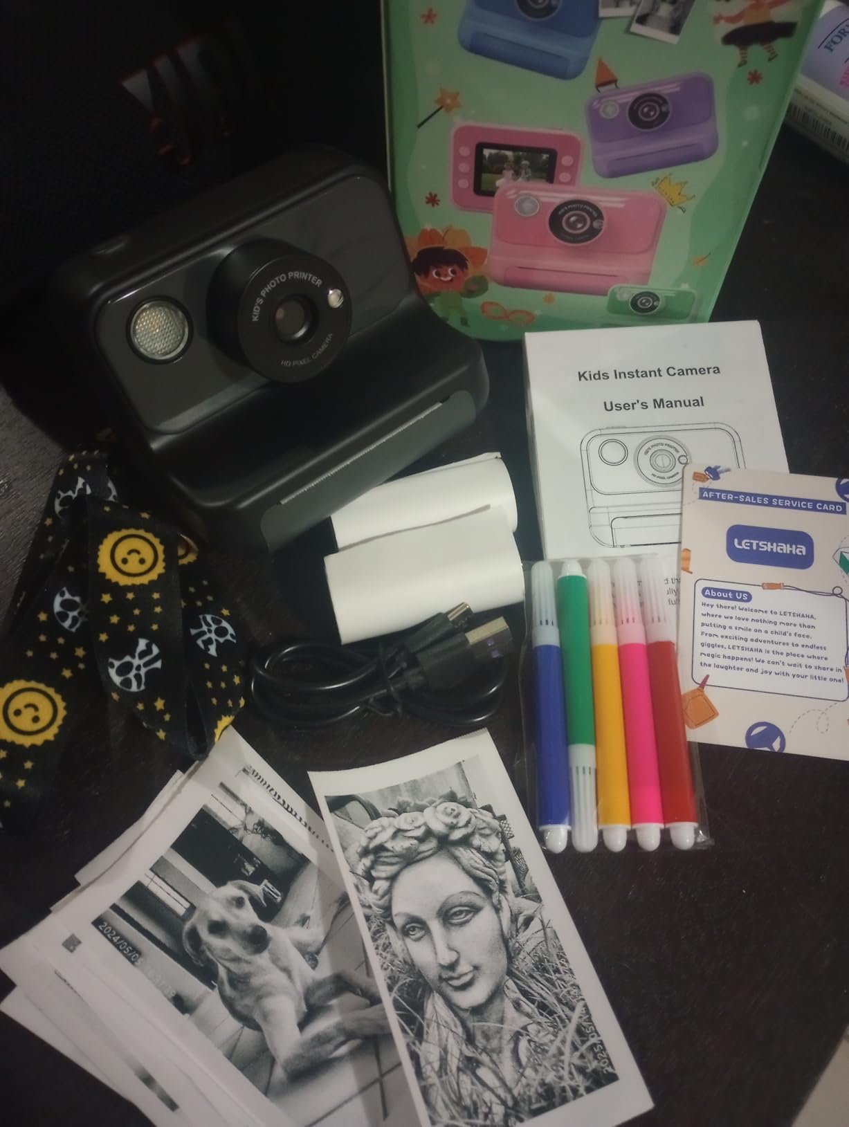 LETSHAHA Kids Camera Instant Print, 2.4 Inch Screen Instant Cameras for Kids, Christmas Birthday Gifts Toys Camera for Toddler Girls Boys Age 3-12-Purple - Customer Photo 2