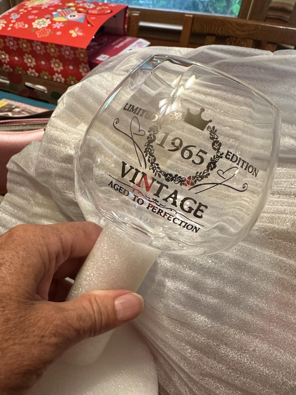 80TH Birthday Gifts for Women Vintage 1945 Engraved 80th Wine Glass, 80Year Old Birthday Decorations For Women, Funny 80 Bday Gifts Idea For Women, Friends, Daughter, Sister Mom - Turning 80 Present Customer Review 80TH Birthday Gifts for Women Vintage 1945 Engraved 80th Wine Glass, 80Year Old Birthday Decorations For Women, Funny 80 Bday Gifts Idea For Women, Friends, Daughter, Sister Mom - Turning 80 Present - Customer Photo 4