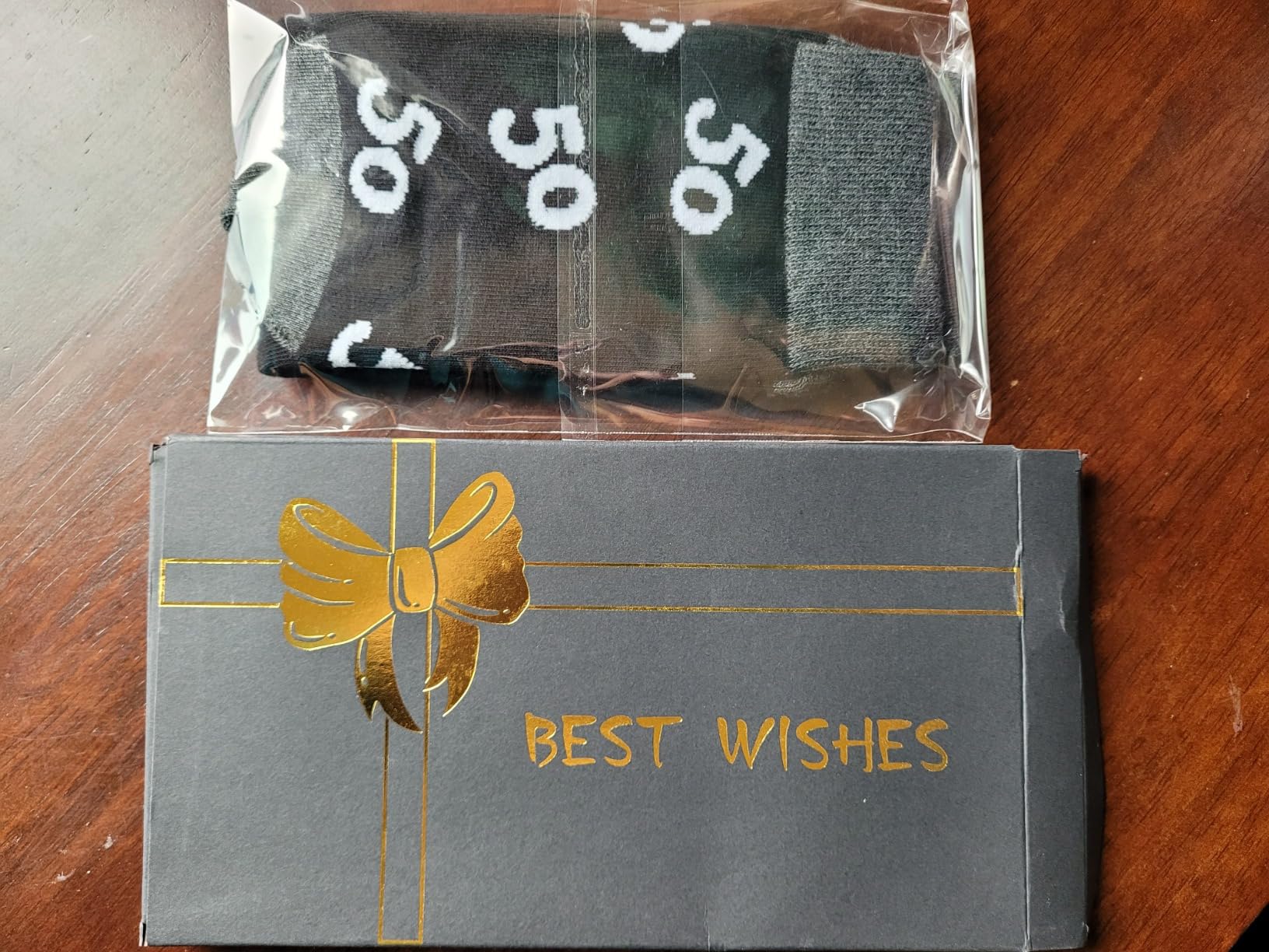 40th 50th 60th Birthday Gifts For Him, Men 40th 50th 60th Birthday Decorations, Cool Gifts Funny Crews Black Cotton Socks - Customer Photo 2