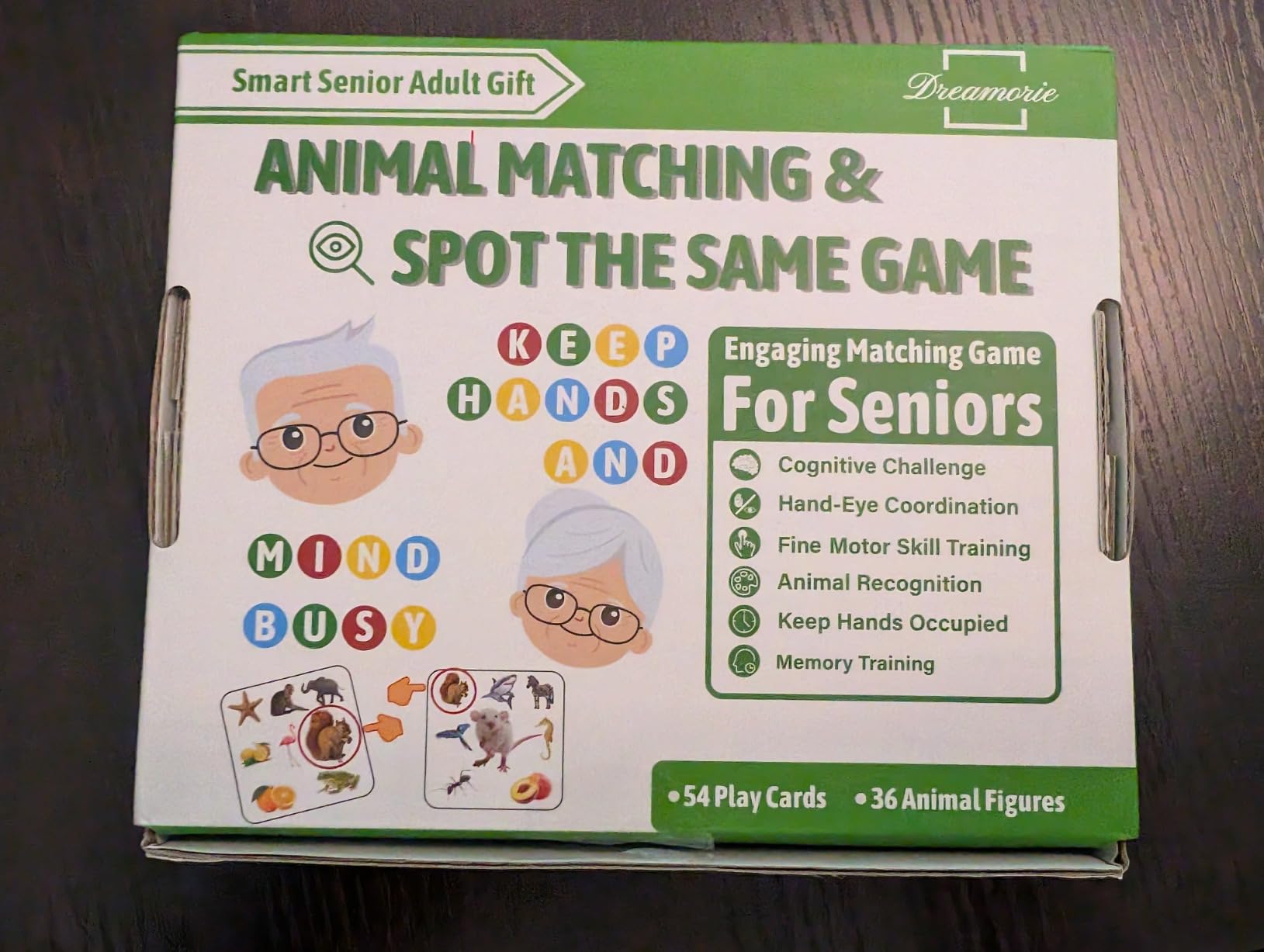 Animal Matching Memory Games for Dementia Patients | Alzheimers Activities Kit w/ 36 Realistic Animal Figures & 54 Cards, Fun Brain Training Product & Meaningful Gift for Seniors and Elderly - Customer Photo 1