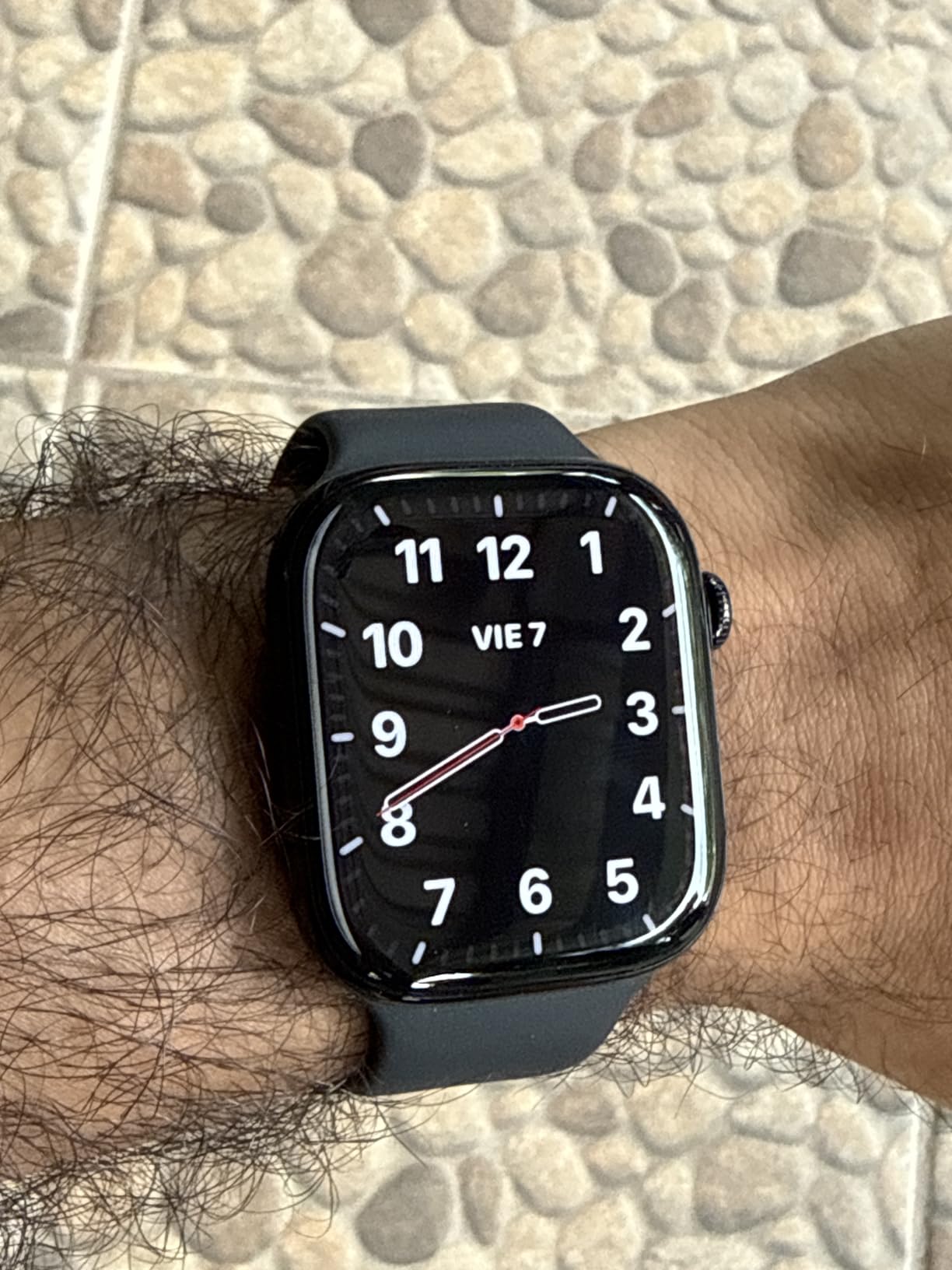 Apple Watch Series 10 [GPS, 46mm] - Jet Black Aluminum Case with Black Sport Band, M/L (Renewed) - Customer Photo 1