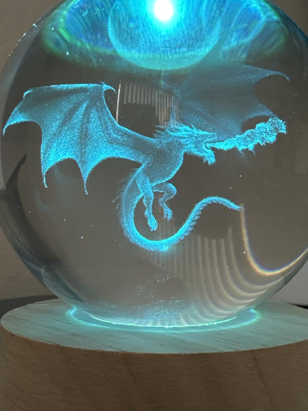 Shark Night Light, 3D Crystal Ball Shark Lamp, Underwater Gifts with 16 Color Remote Upgraded 3.15 Inch Ball for Room Decor Boys Girls Birthday Xmas Cool Figurines Gifts - Customer Photo 1