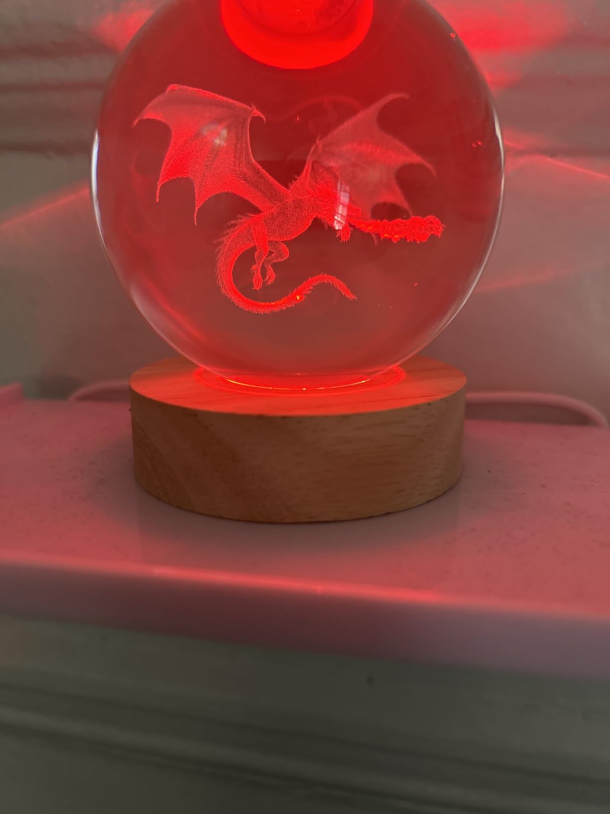 Shark Night Light, 3D Crystal Ball Shark Lamp, Underwater Gifts with 16 Color Remote Upgraded 3.15 Inch Ball for Room Decor Boys Girls Birthday Xmas Cool Figurines Gifts - Customer Photo 2