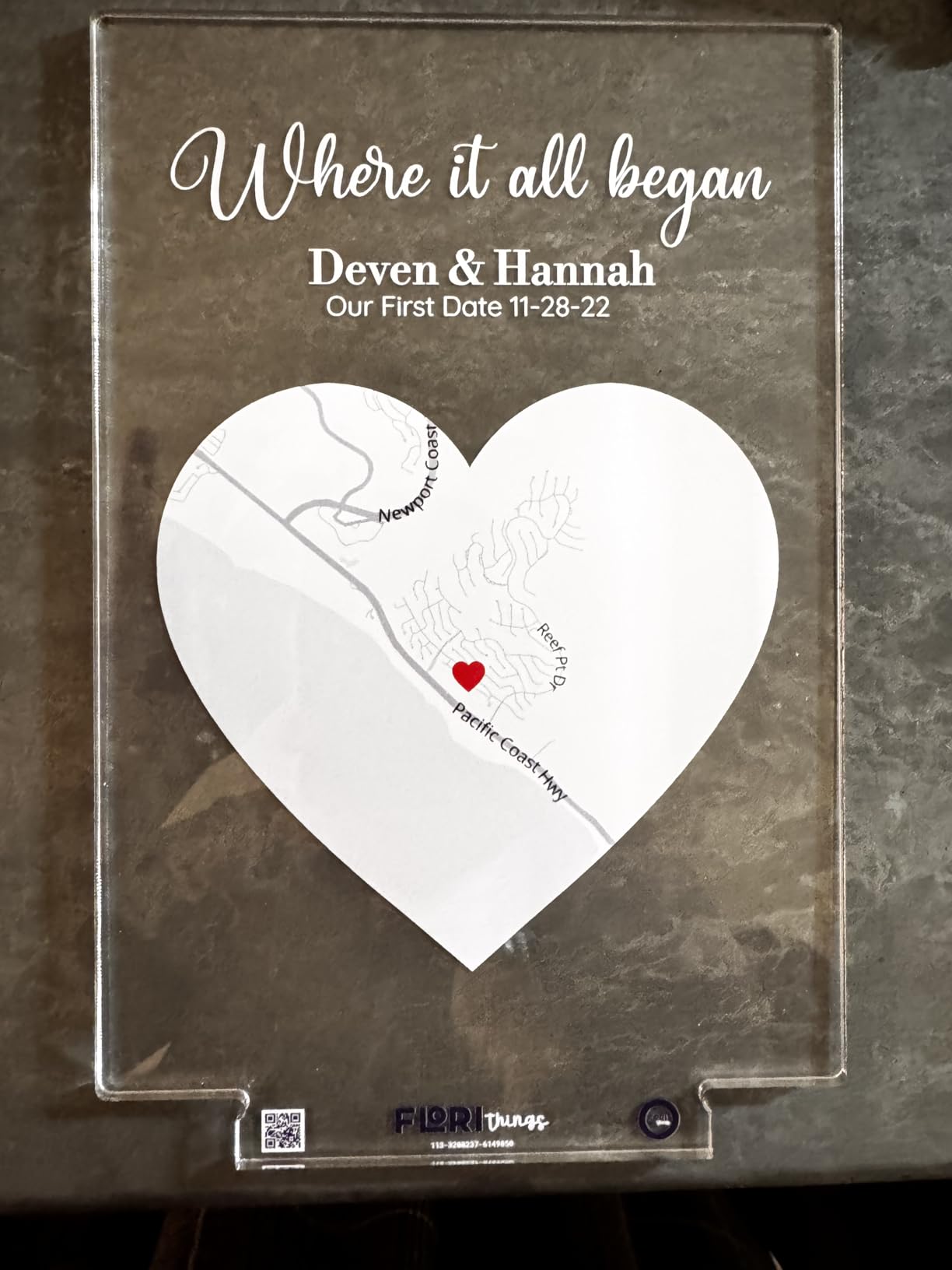 Where We Met Map Gift - Cute Boyfried Gifts From Girlfriend/Personalized Gifts For Her/I Love You Gifts For Him - Custom Plaque Personalized/Christman Presents for Boyfriend - Couple - Customer Photo 1