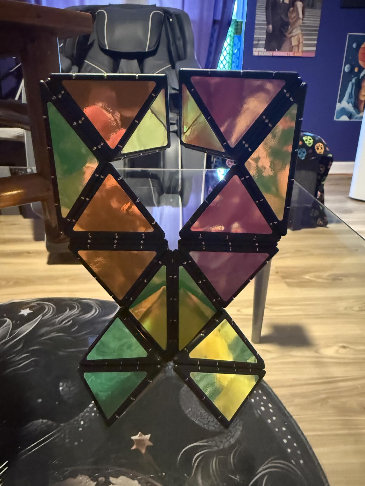 TOSY Magnet Pyramid Stone - 1 Cube Transforms into 1 Billion Shapes, 14 pcs (12 Puzzle pcs and 2 Spinners), 243 Rare Earth Magnets, Christmas Stocking Stuffers Gift for Kids, Creative Puzzle STEM Toy - Customer Photo 2