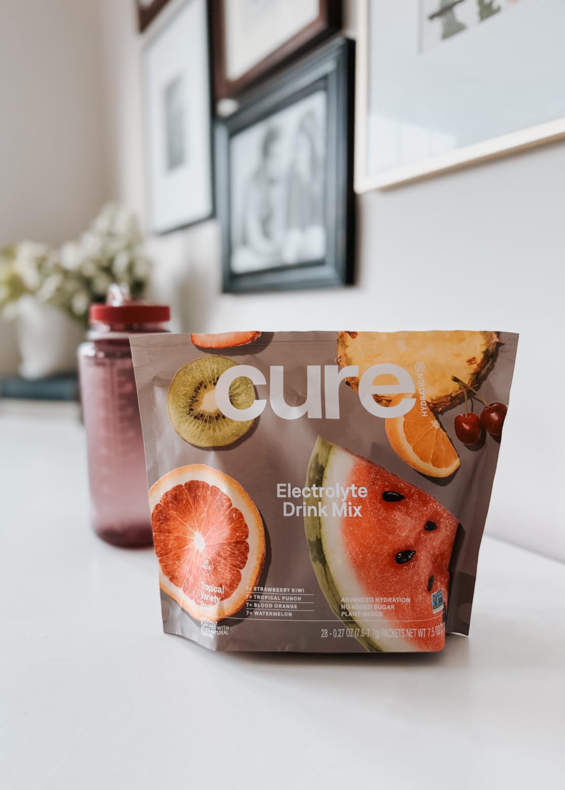 Cure Hydration | Plant-Based Electrolyte Drink Mix | No Added Sugar | FSA-HSA | Dehydration Relief Powder Made with Coconut Water | Non-GMO | Vegan | 8 Packets - Tropical Variety Pack Customer Review Cure Hydration | Plant-Based Electrolyte Drink Mix | No Added Sugar | FSA-HSA | Dehydration Relief Powder Made with Coconut Water | Non-GMO | Vegan | 8 Packets - Tropical Variety Pack - Customer Photo 1