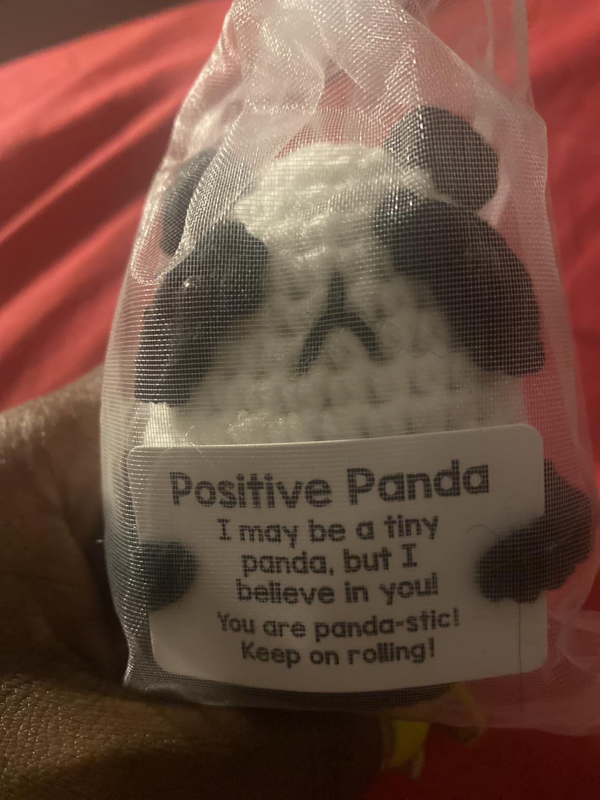 Mini Panda White Elephant Gifts for Adults Women Men Christmas Stocking Stuffers for Teen Girls Boys Kids, Birthday Gifts Emotional Motivational Support Positive Crochet Animals Handmade Panda Decor - Customer Photo 1