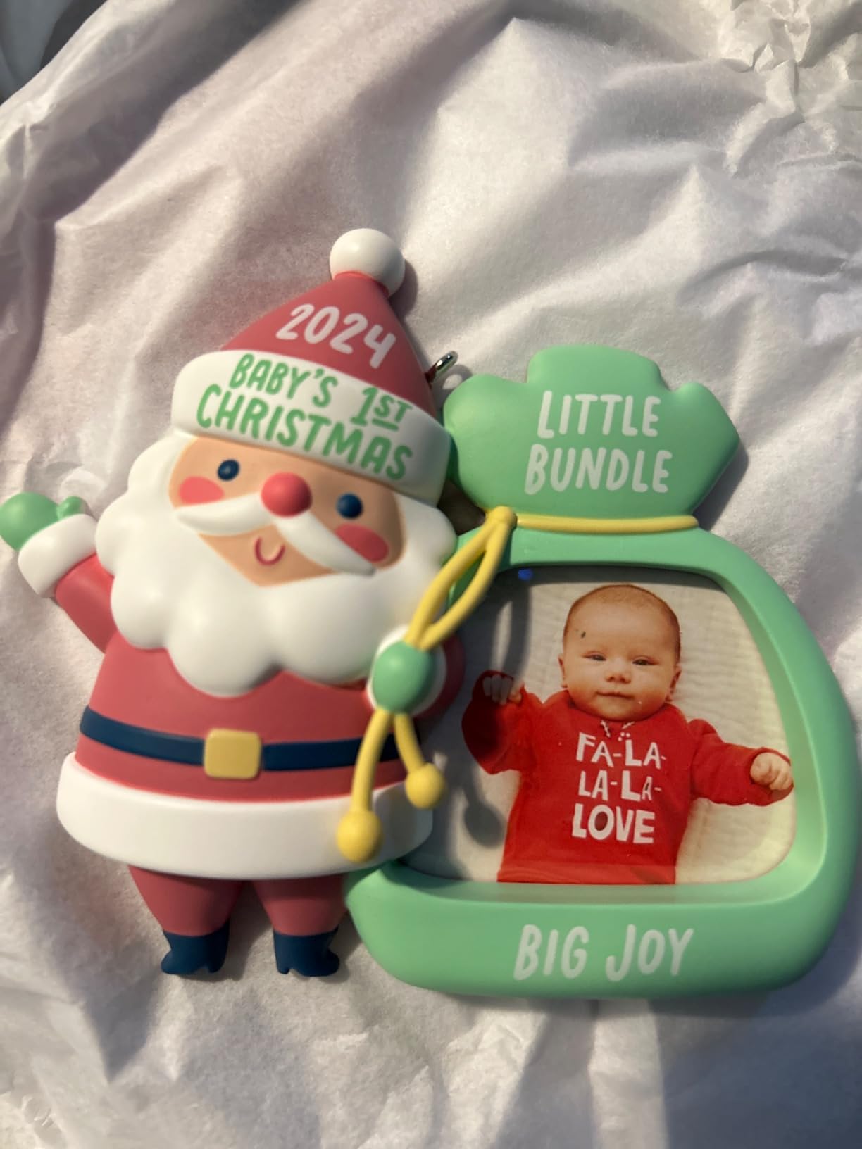 Hallmark Keepsake Christmas Ornament 2025, Baby's First Christmas Red and White Tree 2025 Photo Frame - Customer Photo 4