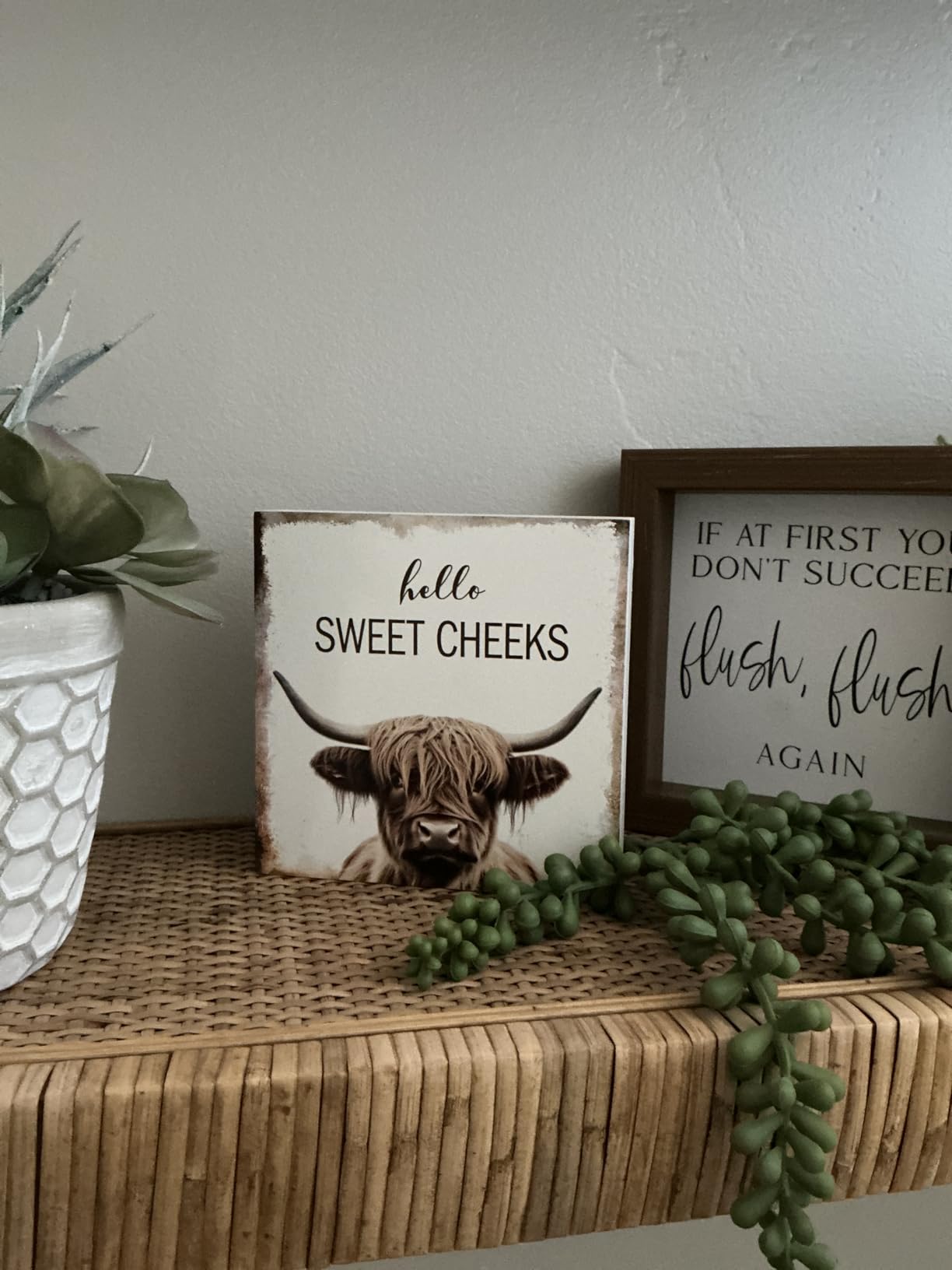 Funny Otter Bathroom Decor - Otter Gifts Wooden Box Sign, Funny Bathroom Decor, Otter Gifts, 5 X 5 Inches - Customer Photo 3