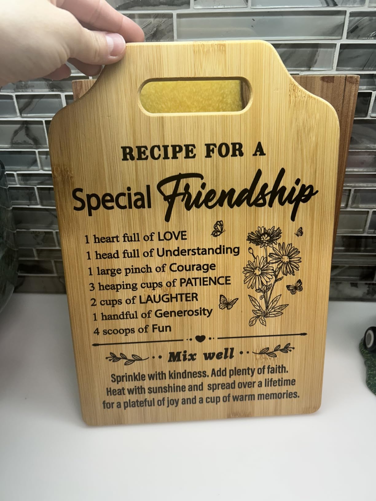 Gifts for Sister, Sister's Birthday Gifts from Sister, Recipe for A Special Cutting Board, Christmas Mothers Day Present for Sisters Customer Review Gifts for Sister, Sister's Birthday Gifts from Sister, Recipe for A Special Cutting Board, Christmas Mothers Day Present for Sisters - Customer Photo 1