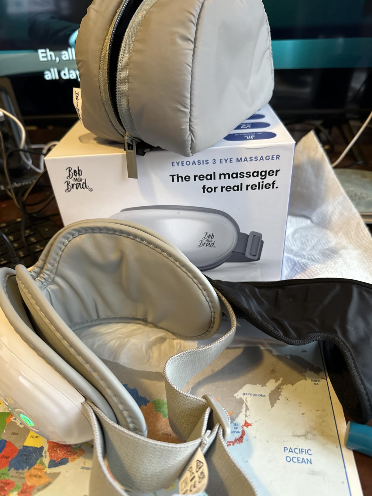 BOB AND BRAD Eye Massager with Heat and Cooling, EyeOasis 3 Eye Mask for Migraine FSA Eligible, Heated Face Massager for Dry Eye Strain Relief Improve Sleep - Customer Photo 1