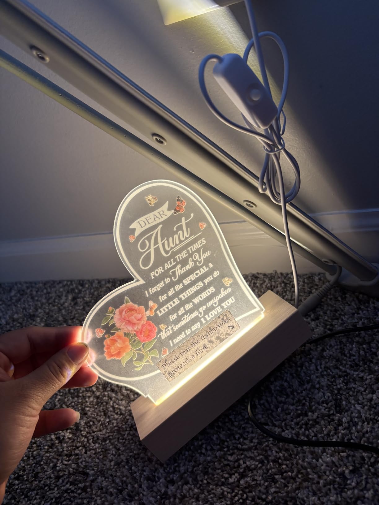 Plaque - Personalized Christmas Gift | Custom Photo & Music Night Light for Her, Him, Wife or Husband | Festive Keepsake for The Holidays - Customer Photo 3