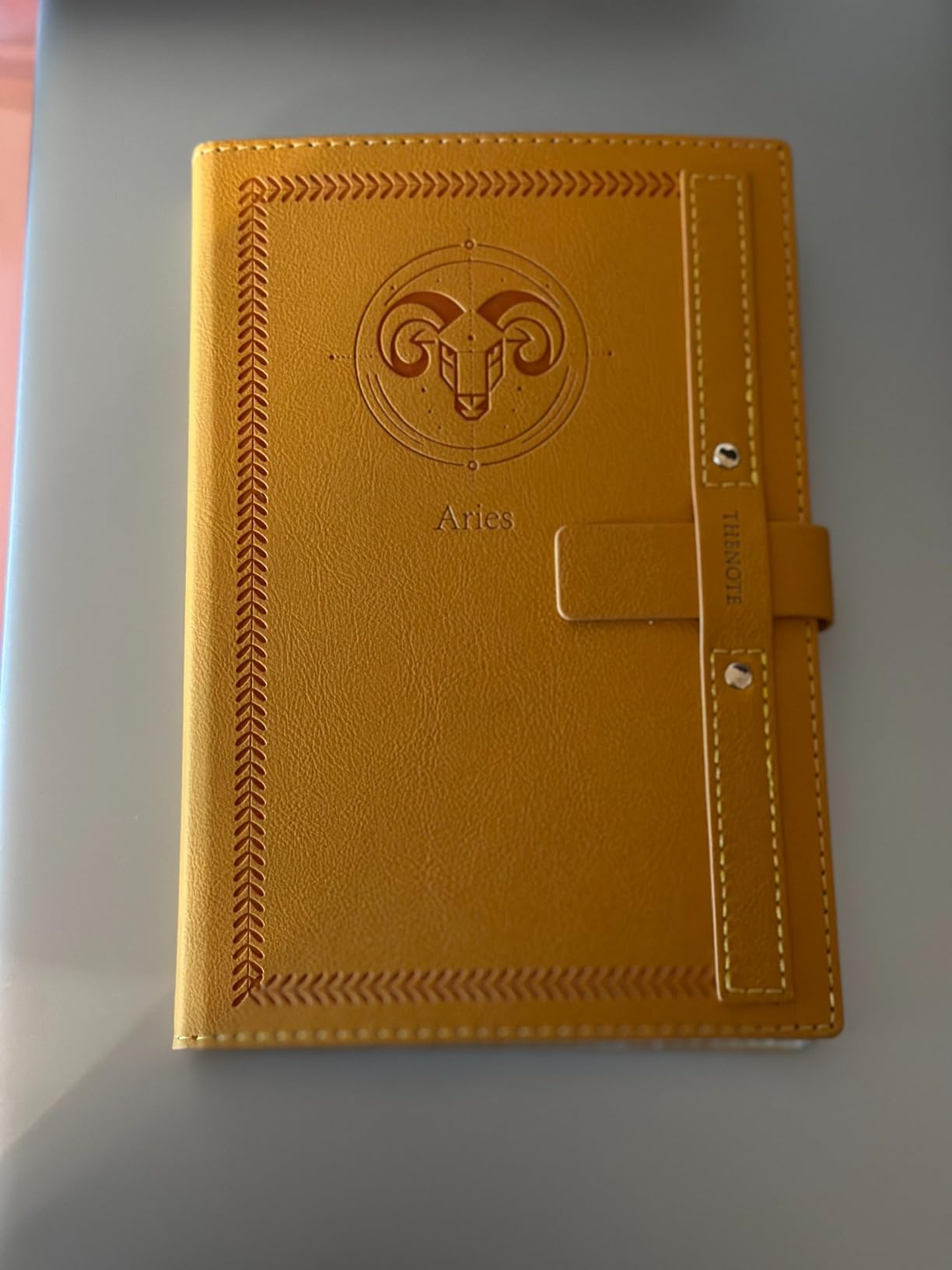 Celercrownv Aries Zodiac Gift A5 Hardcover Leather Journal Notebook, Ideal present for Women Men on Birthday, Anniversary, Holidays with Greeting Card - Customer Photo 1