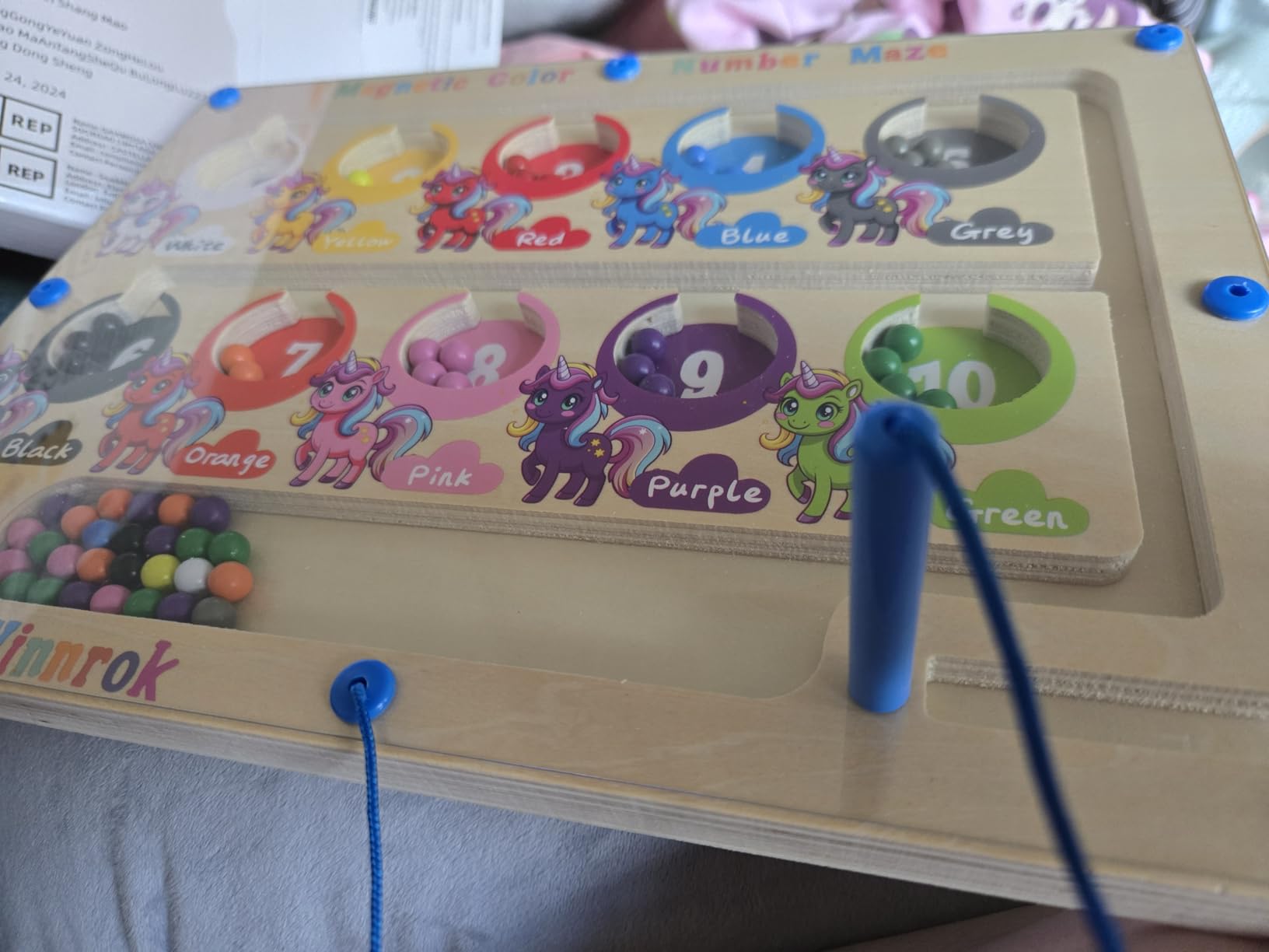 2 in 1 Double Side Magnetic Color and Number Maze, Magnetic Alphabet Board Aged 1-3 Toys, Montessori Magnet Puzzle Learning Counting Matching Gifts for Toddlers Kids Girls Boys 3 4 5 3-5 Year Old - Customer Photo 2