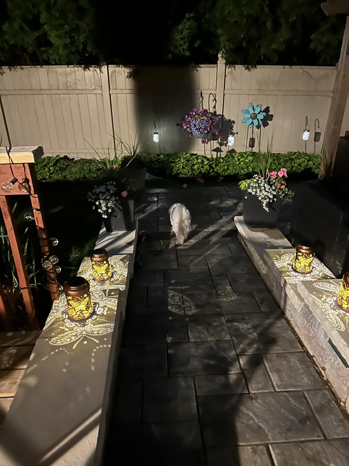 Rabbit Solar Lanterns Outdoor Waterproof,Garden Decor Solar Lights Bunny Gifts for Women Mom Grandma,Metal Outside Decoration Hanging Lantern for Yard,Porch,Patio,Landscape,Backyard,Lawn - Customer Photo 1