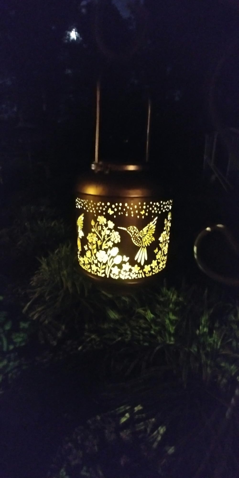 Rabbit Solar Lanterns Outdoor Waterproof,Garden Decor Solar Lights Bunny Gifts for Women Mom Grandma,Metal Outside Decoration Hanging Lantern for Yard,Porch,Patio,Landscape,Backyard,Lawn - Customer Photo 3