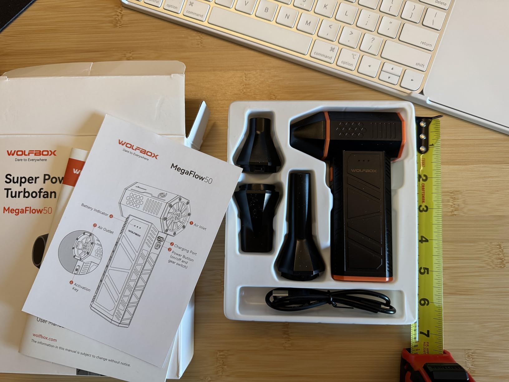 WOLFBOX MF50 Compressed Air Duster-110000RPM Super Power Electric Air Duster, 3-Gear Adjustable Mini Blower with Fast Charging, Dust Blower for Computer, Keyboard, House, Outdoor and Car - Customer Photo 1