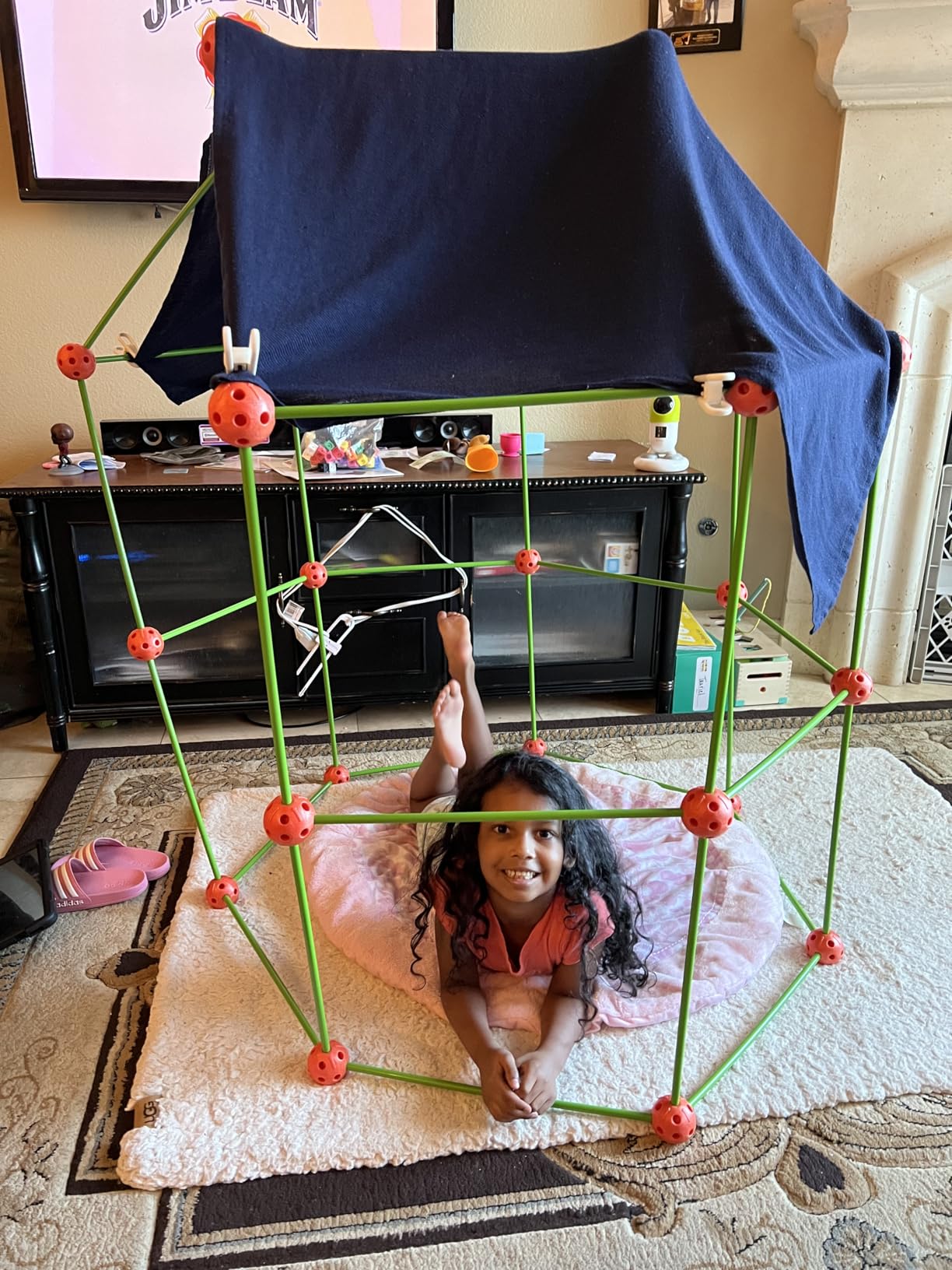 Tiny Land Fort Building Kit Creative Fort Indoor Outdoor for 5,6,7,8 Years Old Boys and Girls STEM Building Toys with Storage Bag DIY Castles Tunnels with 86 Rods and 44 Balls - Customer Photo 3